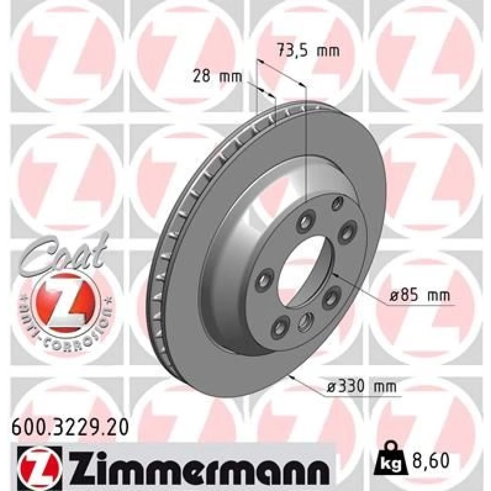ZIMMERMANN Bremsscheibe 600.3229.20