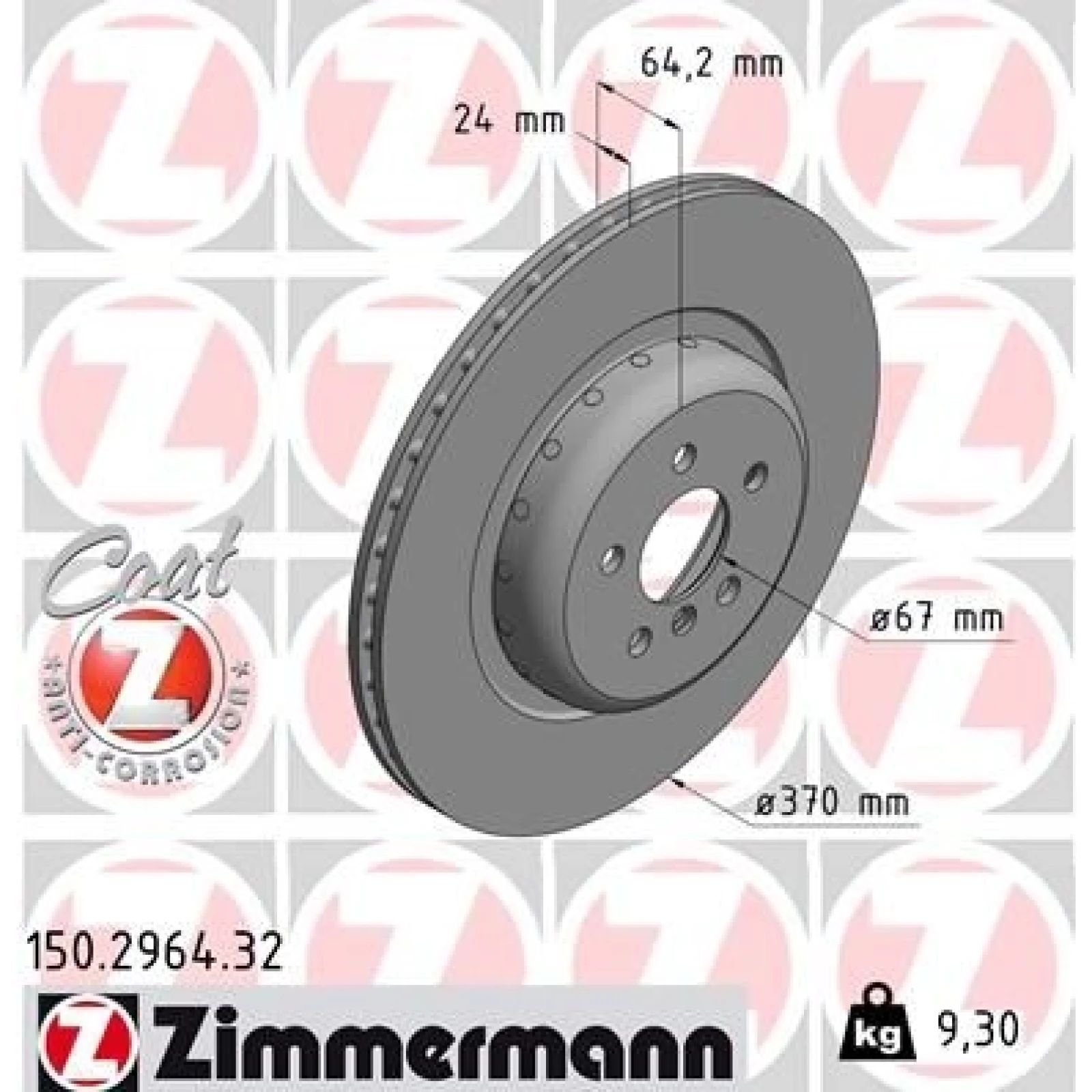 ZIMMERMANN Bremsscheibe 150.2964.32