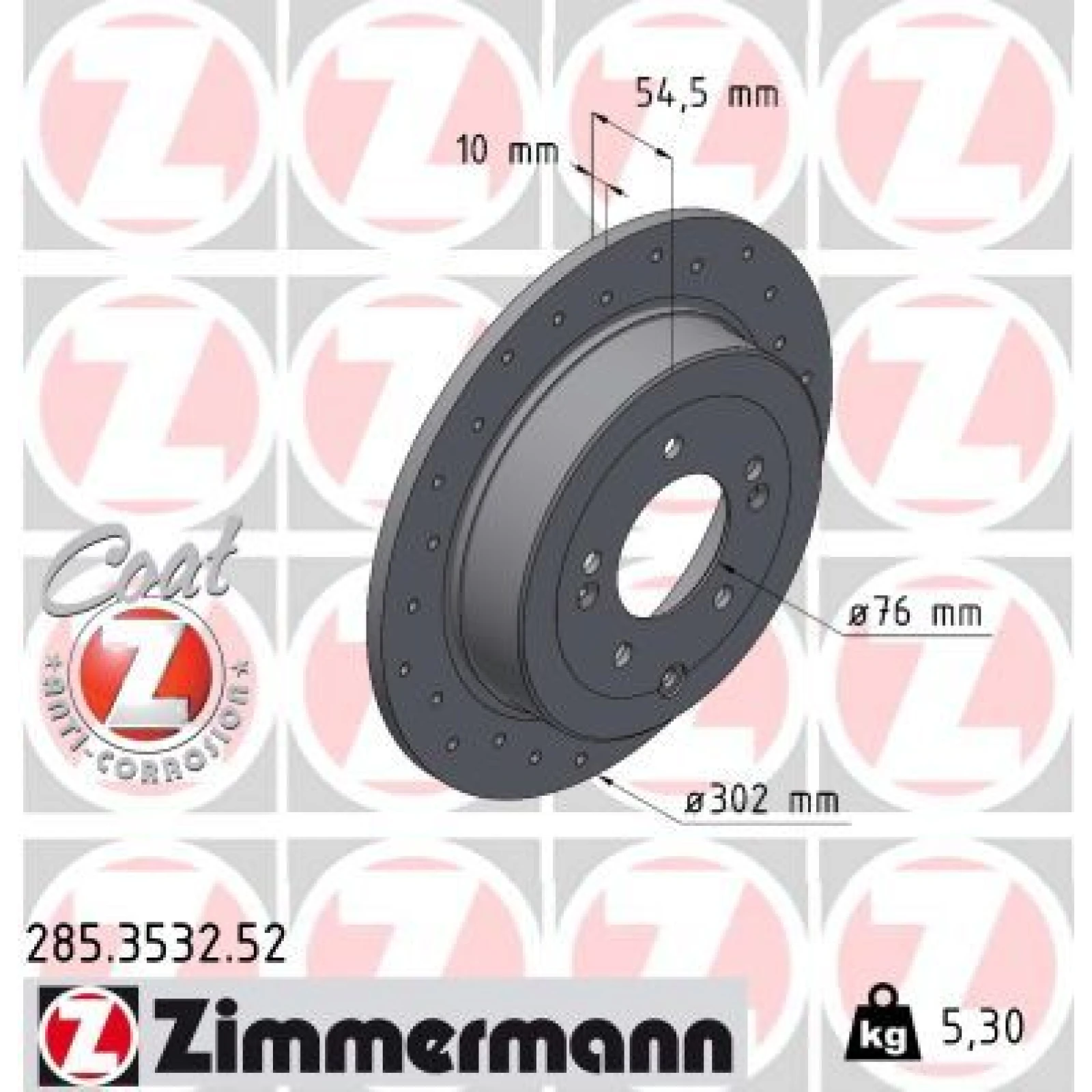ZIMMERMANN Bremsscheibe 285.3532.52