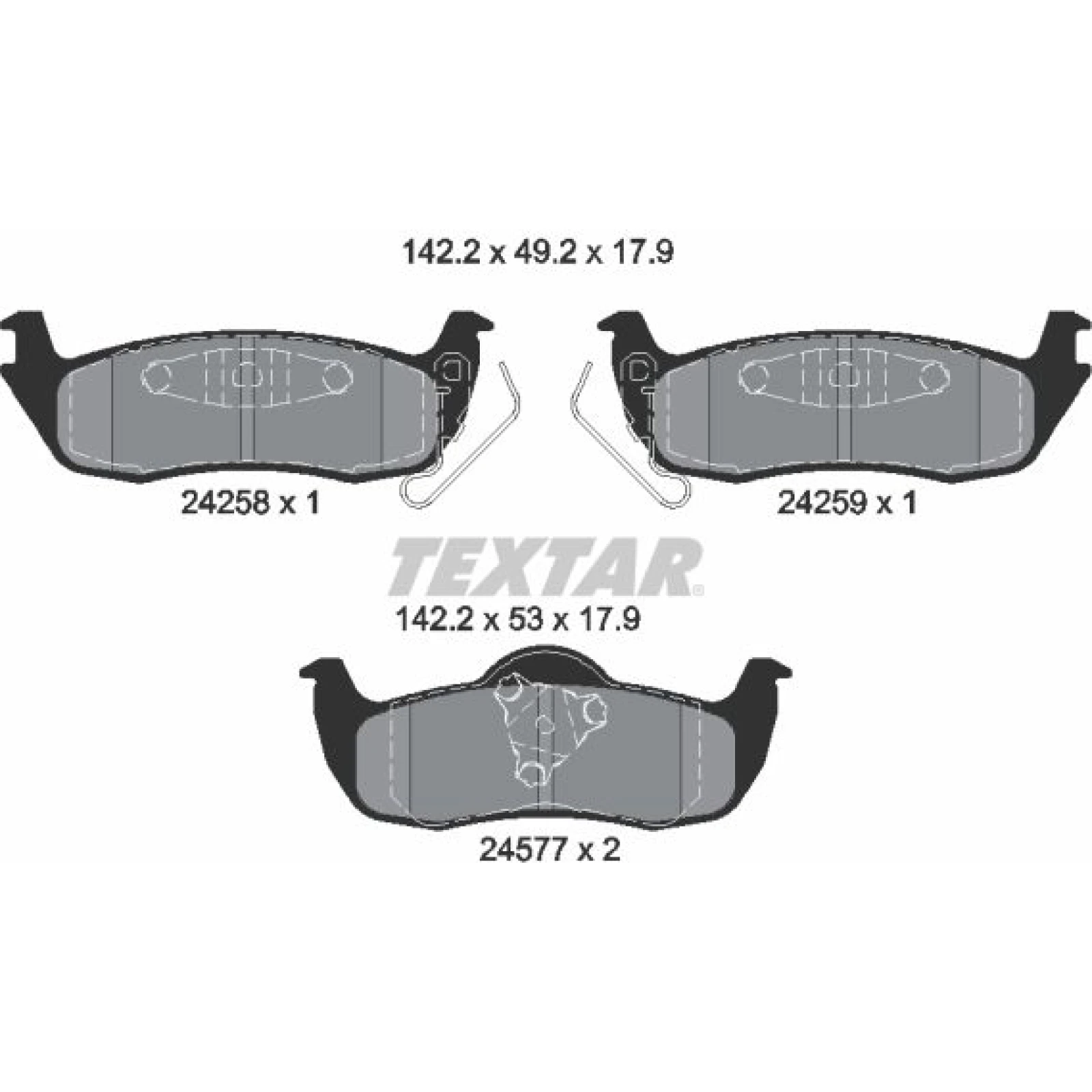 Bremsbelagsatz Jeep T. Grand Cherokee 05-/Commander 2425801