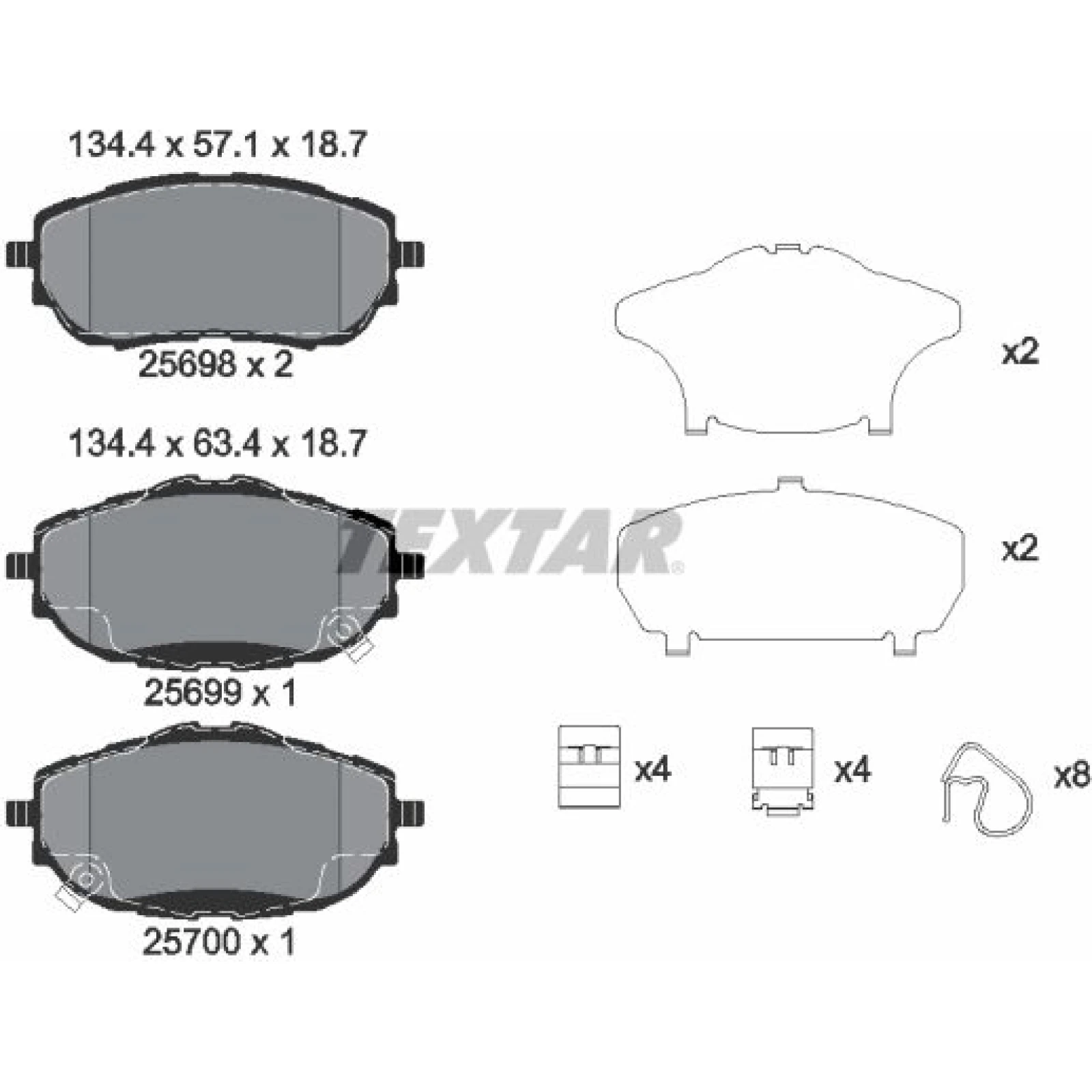 Bremsbelagsatz Toyota P. Auris 12 2569801