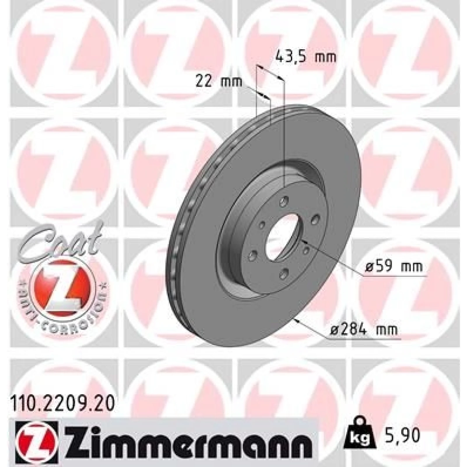 ZIMMERMANN Bremsscheibe 110.2209.20