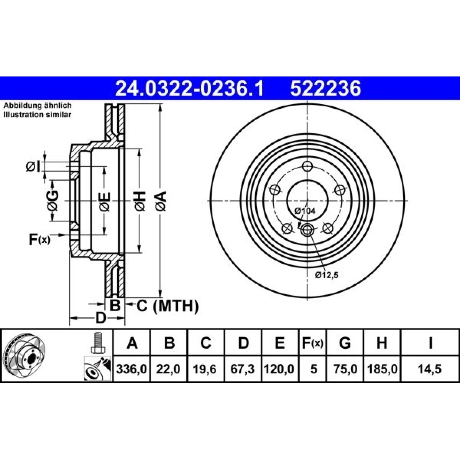Bremsscheibe Bmw T. 3 2.0-3.0 05-13 Power Disc 24.0322-0236.1