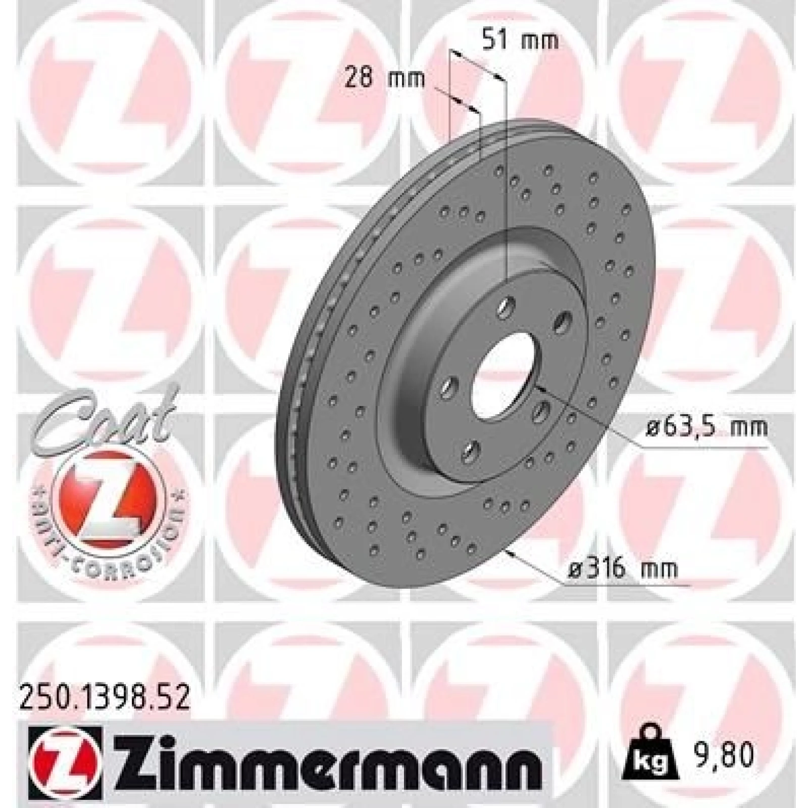 Bremsscheibe VA Sport 250.1398.52