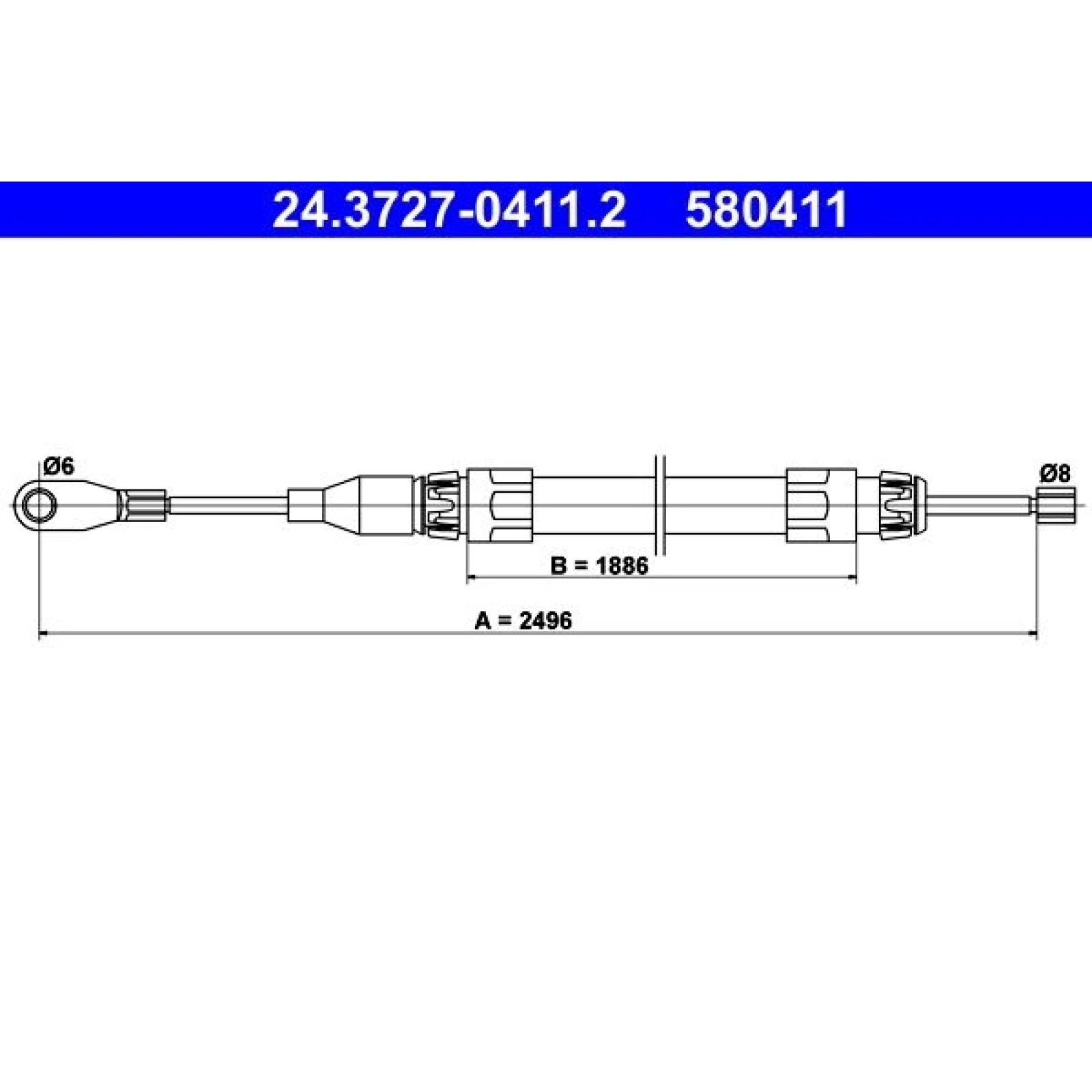 ATE Handbremsseil 24.3727-0411.2