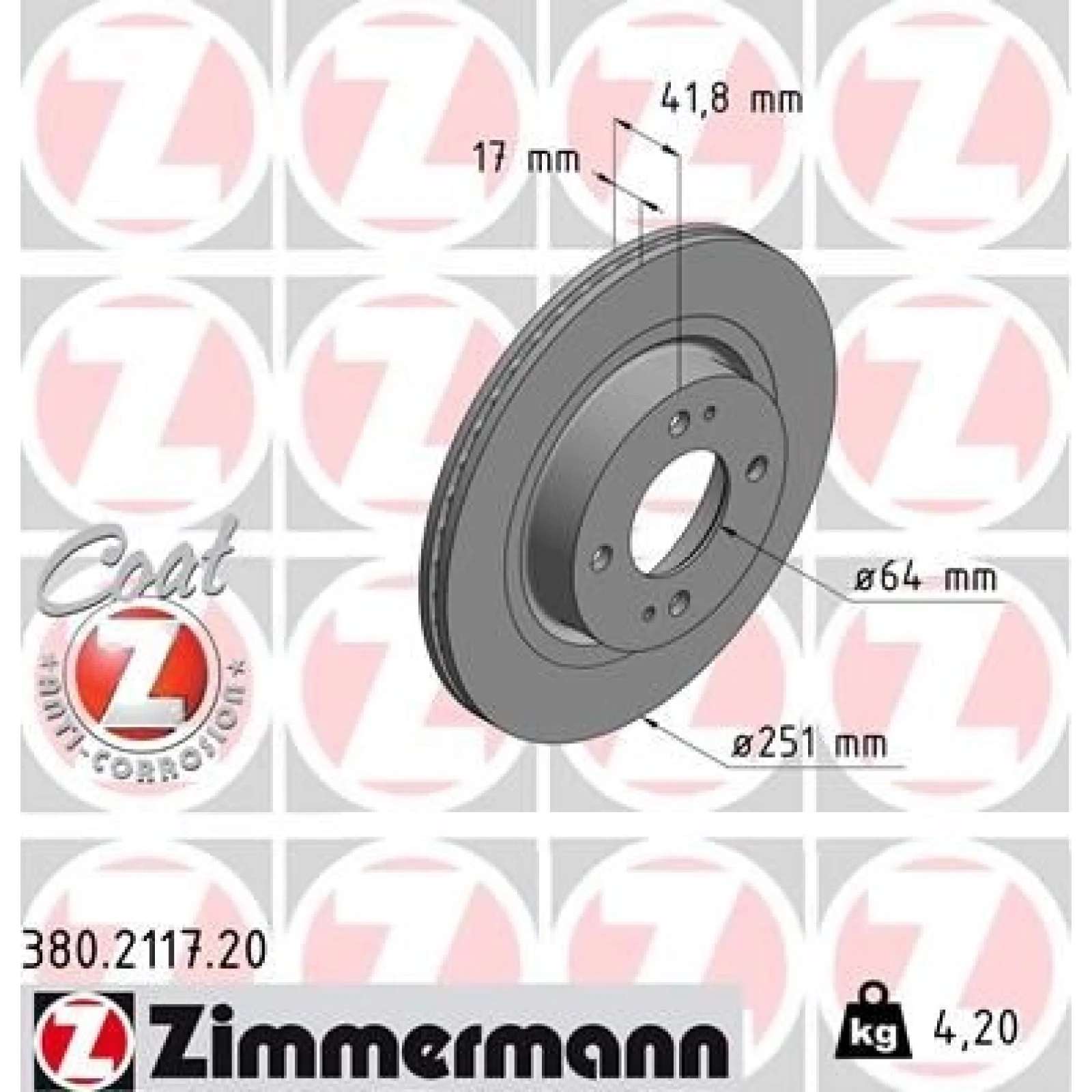 ZIMMERMANN Bremsscheibe 380.2117.20