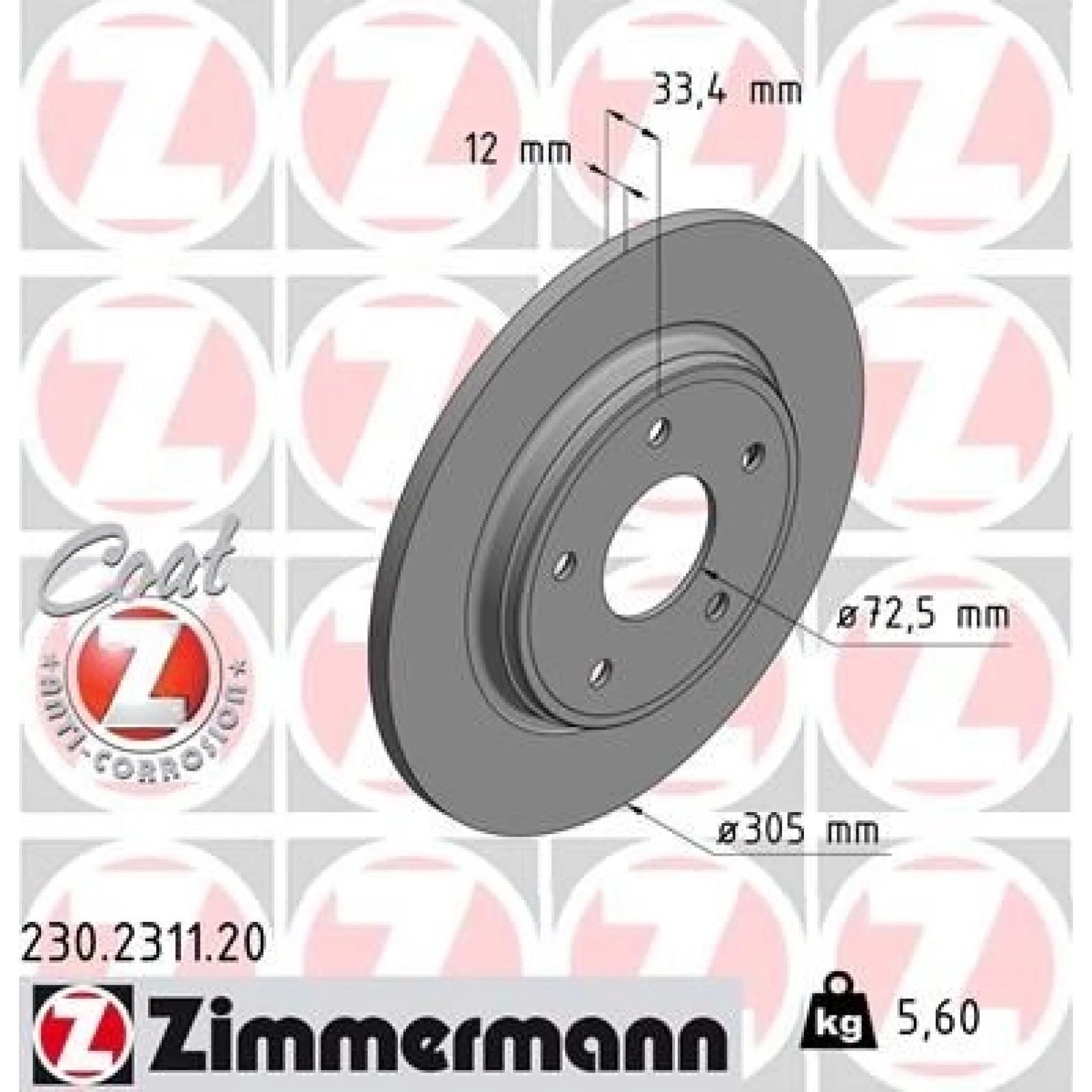 ZIMMERMANN Bremsscheibe 230.2311.20