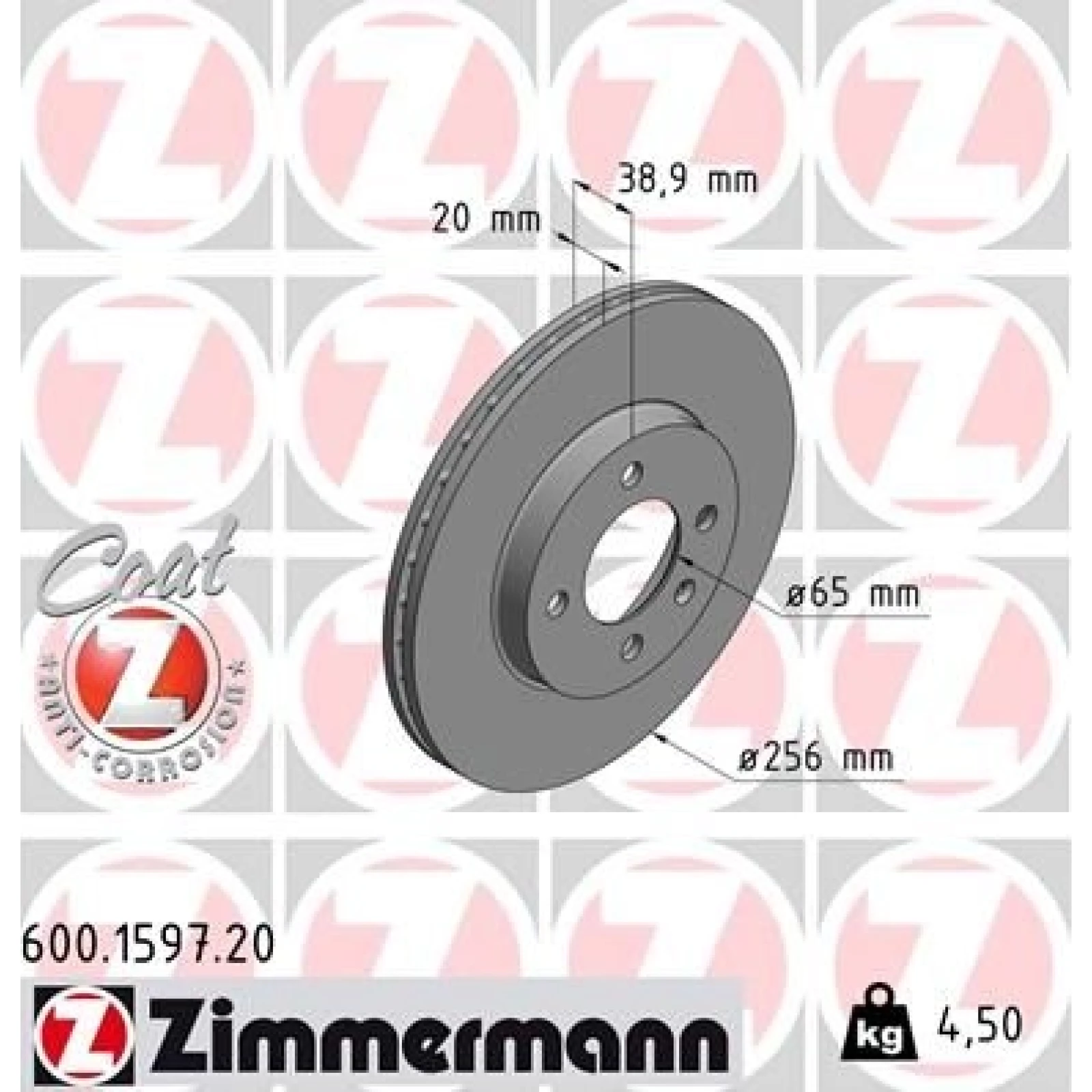 ZIMMERMANN Bremsscheibe 600.1597.20