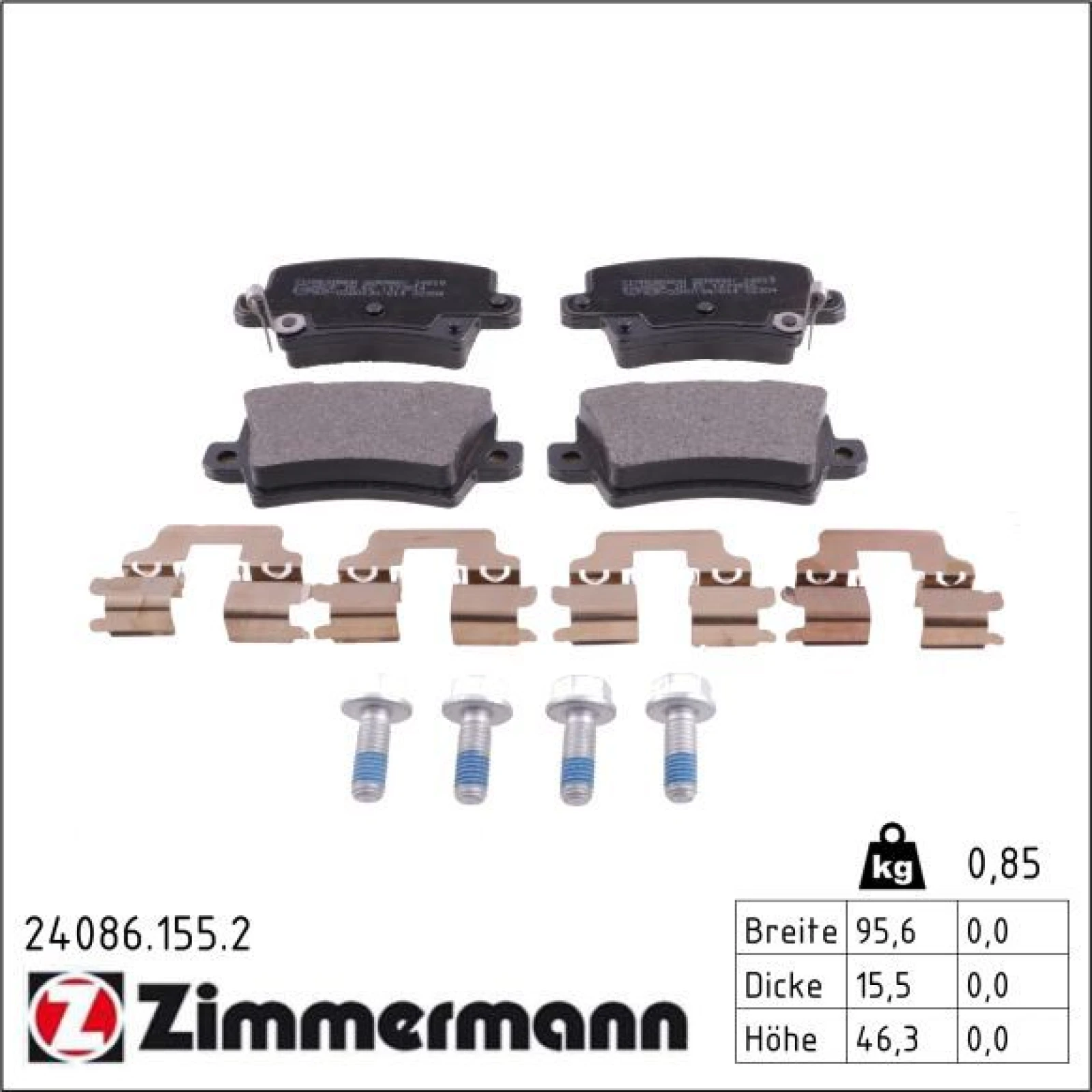 ZIMMERMANN Bremsbeläge 24086.155.2