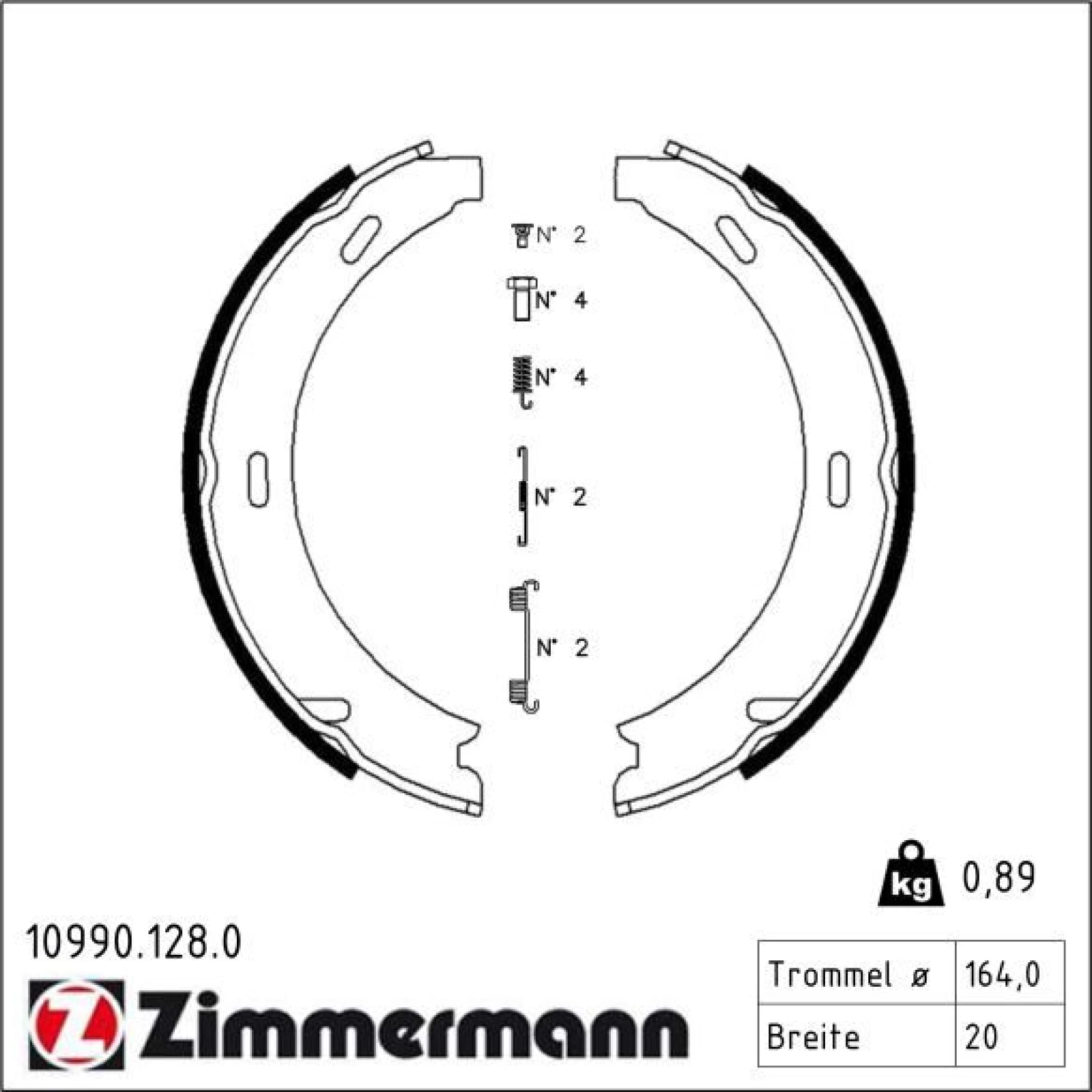 ZIMMERMANN Bremsbacken 10990.128.0