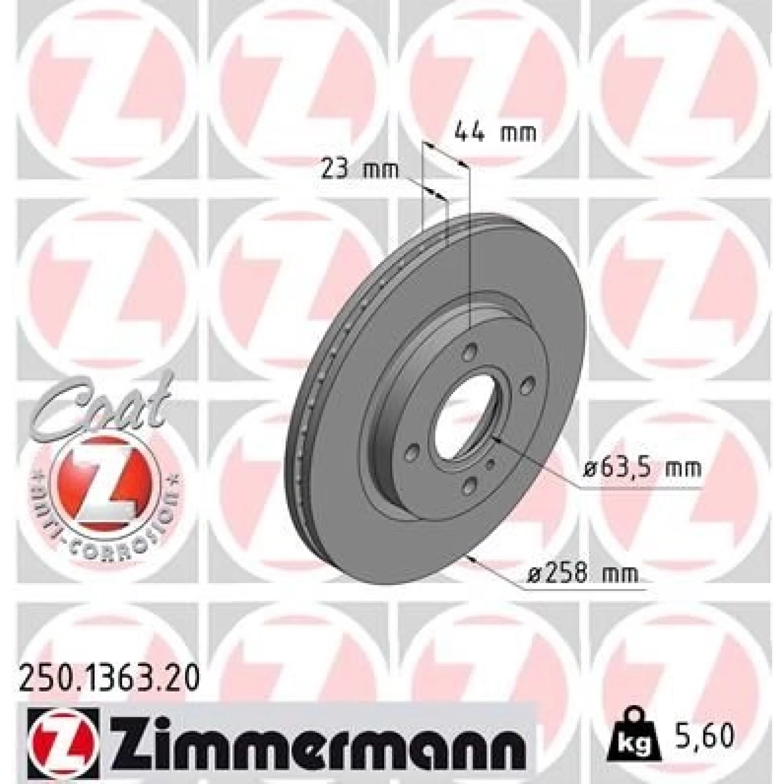 ZIMMERMANN Bremsscheibe 250.1363.20