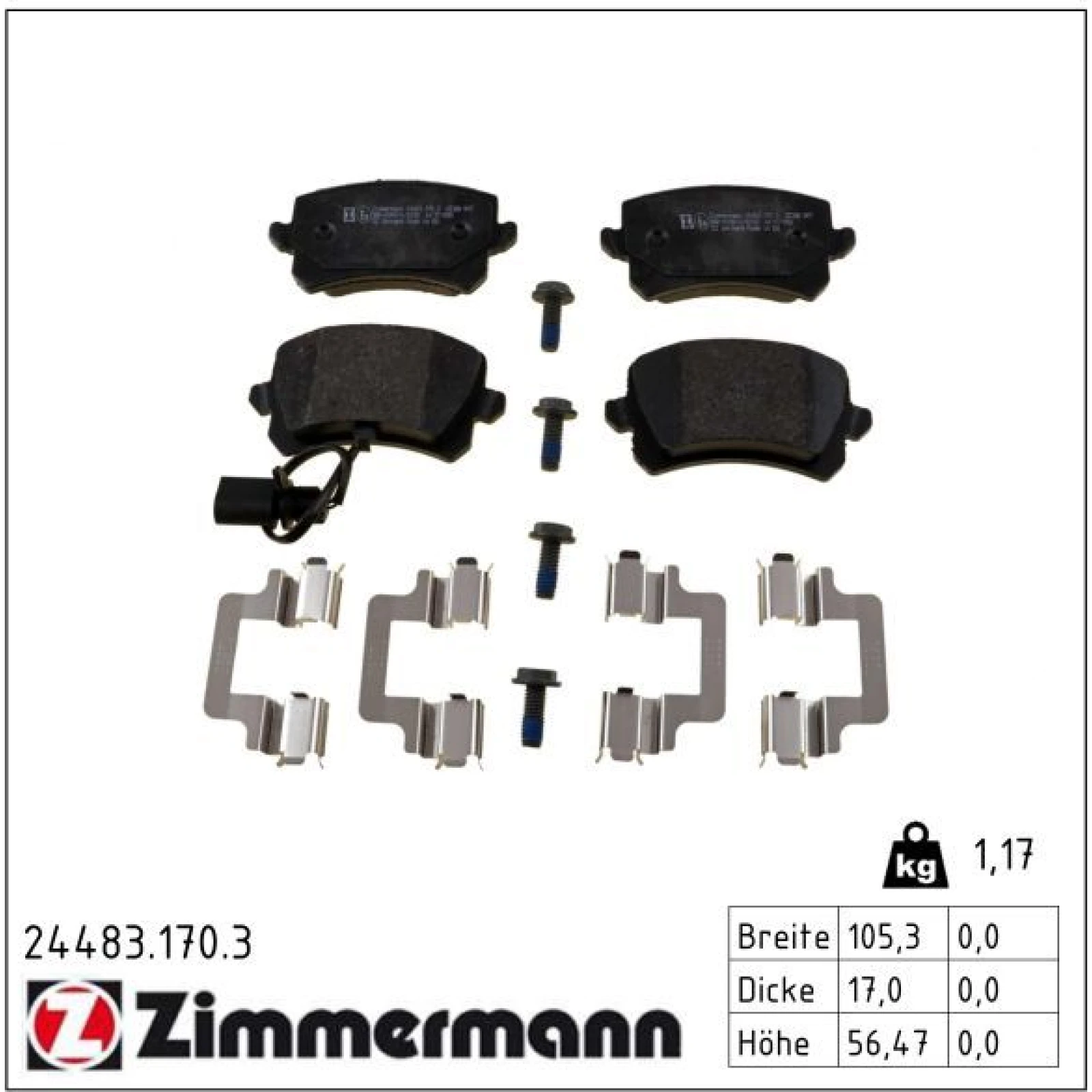 ZIMMERMANN Bremsbeläge 24483.170.3