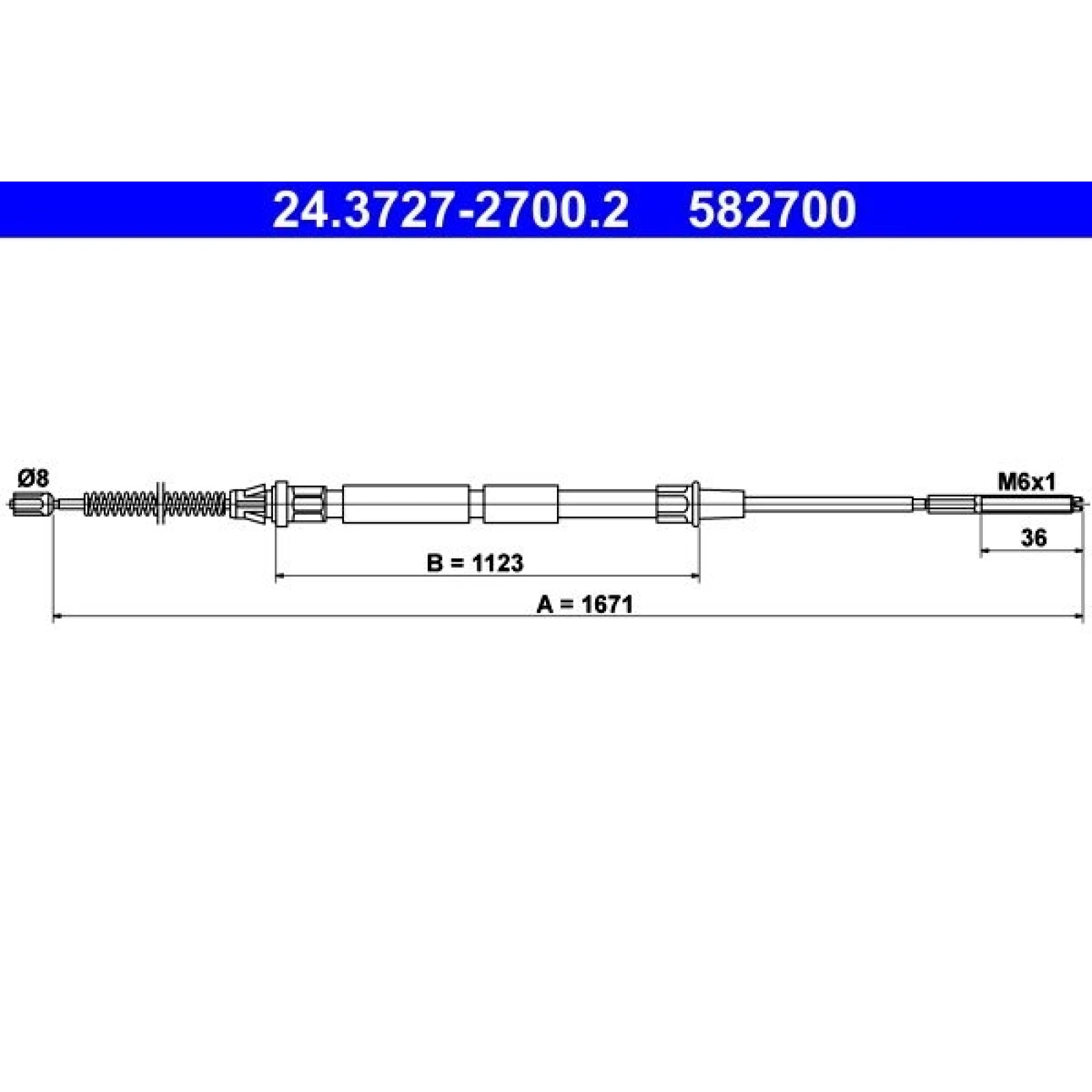 ATE Handbremsseil Seilzug Festellbremse 24.3727-2700.2