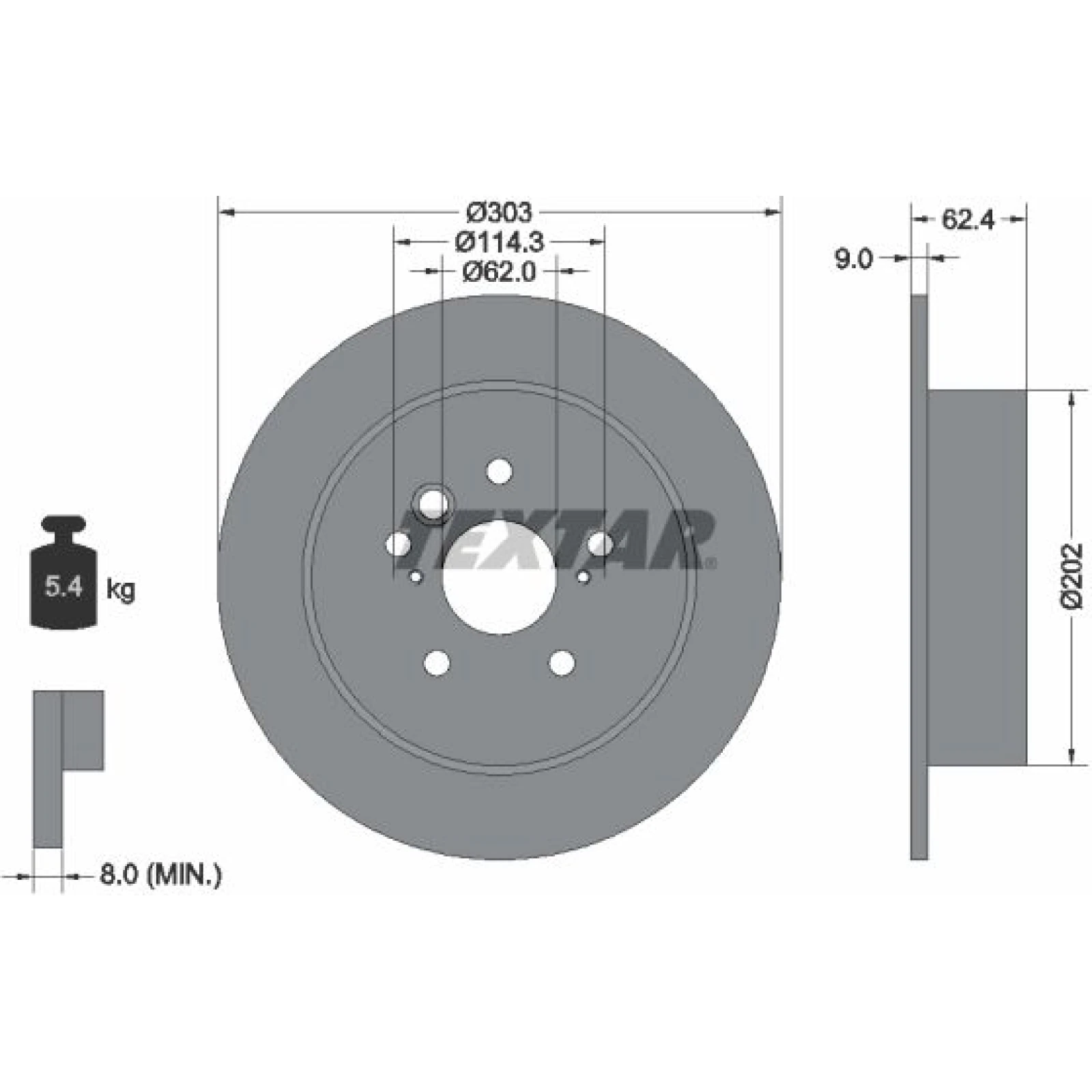 Textar Bremsscheibe Toyota T. Rav-4 00 92144103