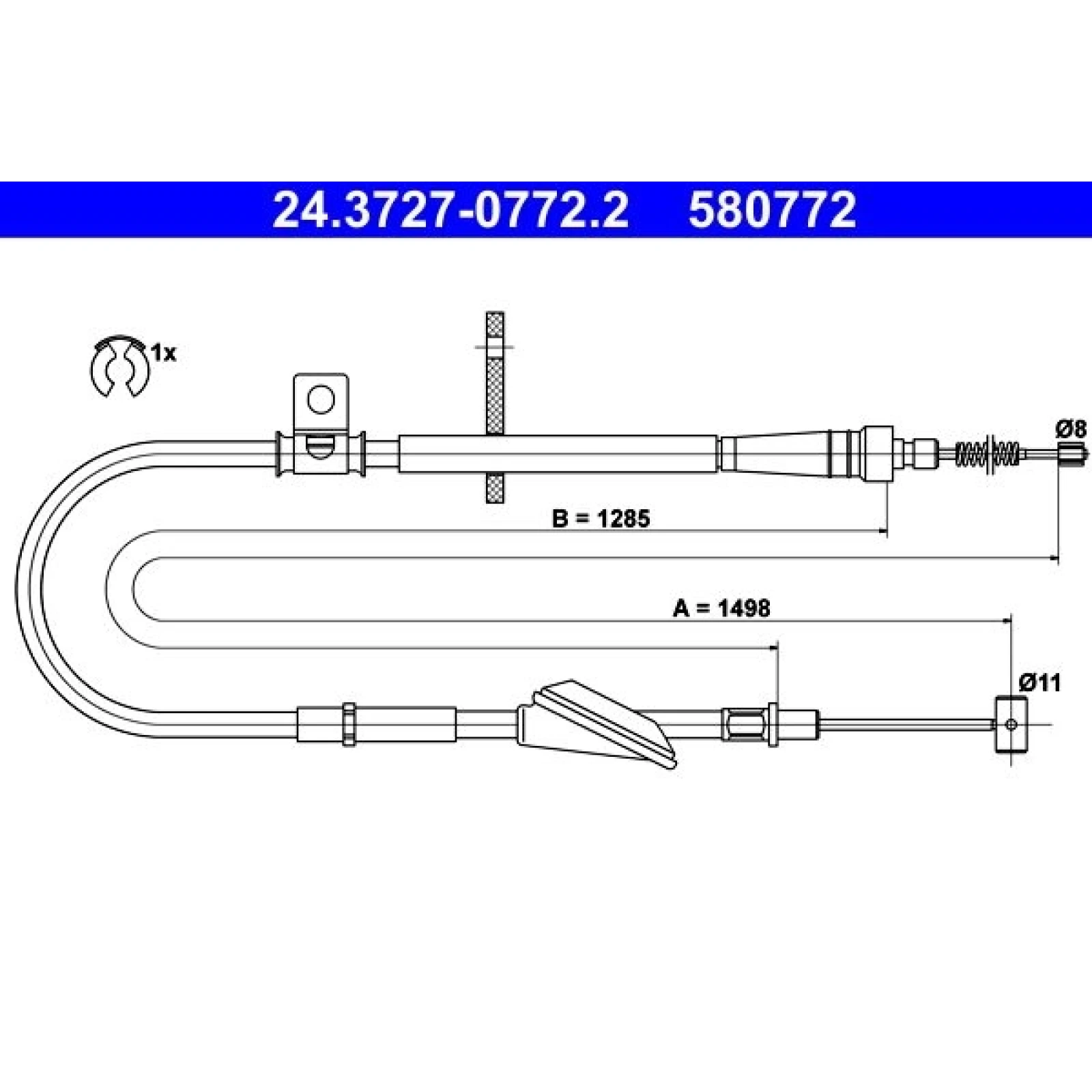 ATE Handbremsseil Seilzug Festellbremse 24.3727-0772.2