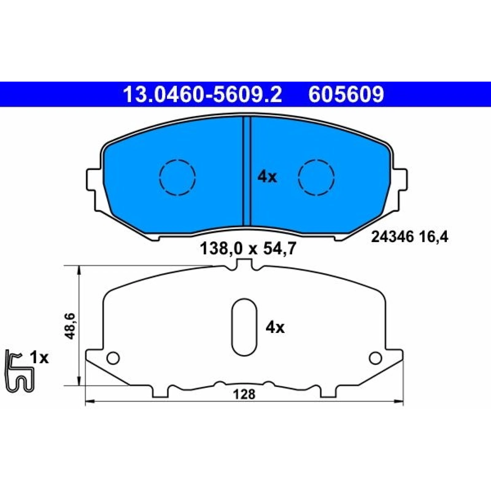 Bremsbelagsatz Suzuki P. Grand Vitara 1.6/2.0 05- Mit Sensor 13.0460-5609.2