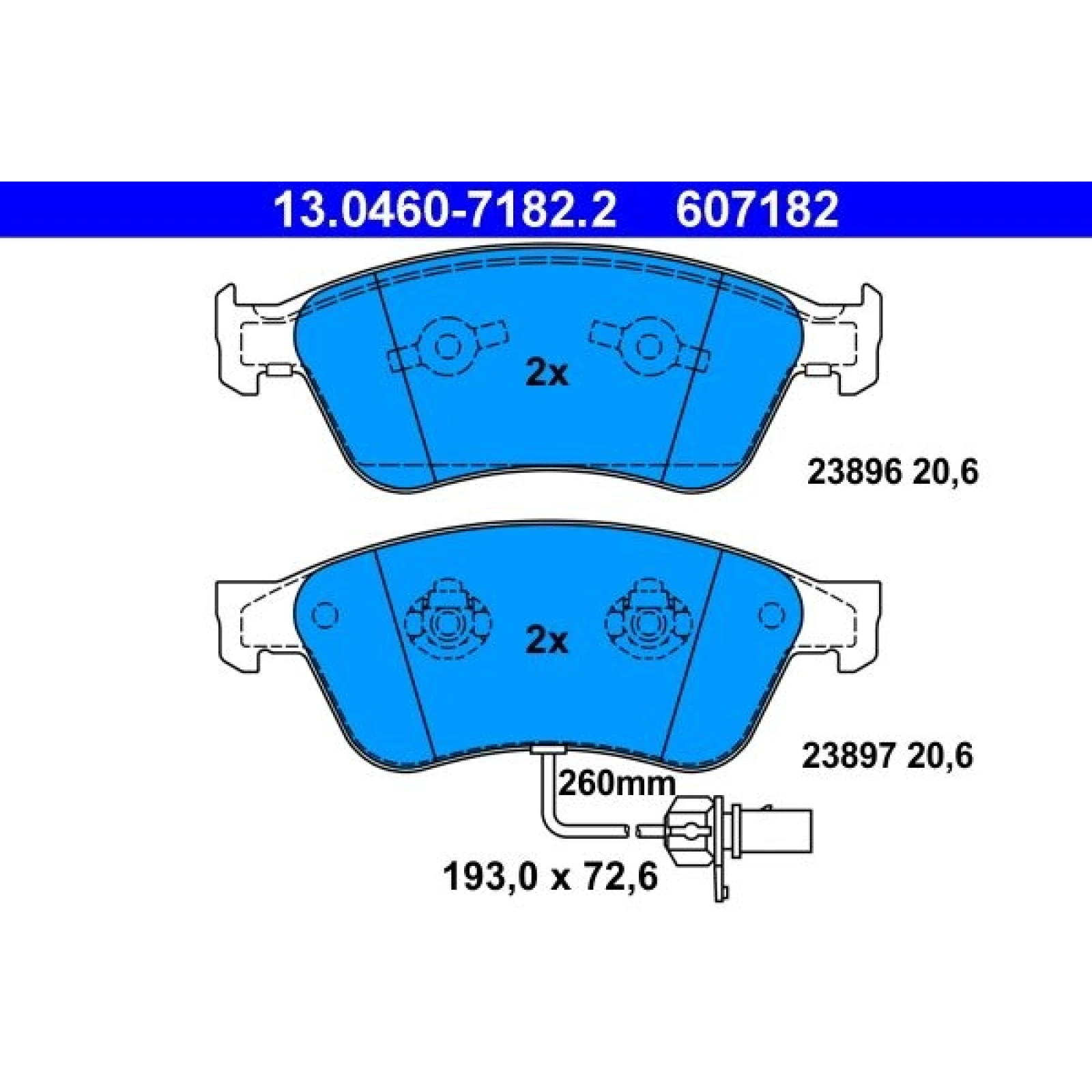 Bremsbelagsatz Vw P. Phaeton 3.0-6.0 4Motion 02-16 13.0460-7182.2