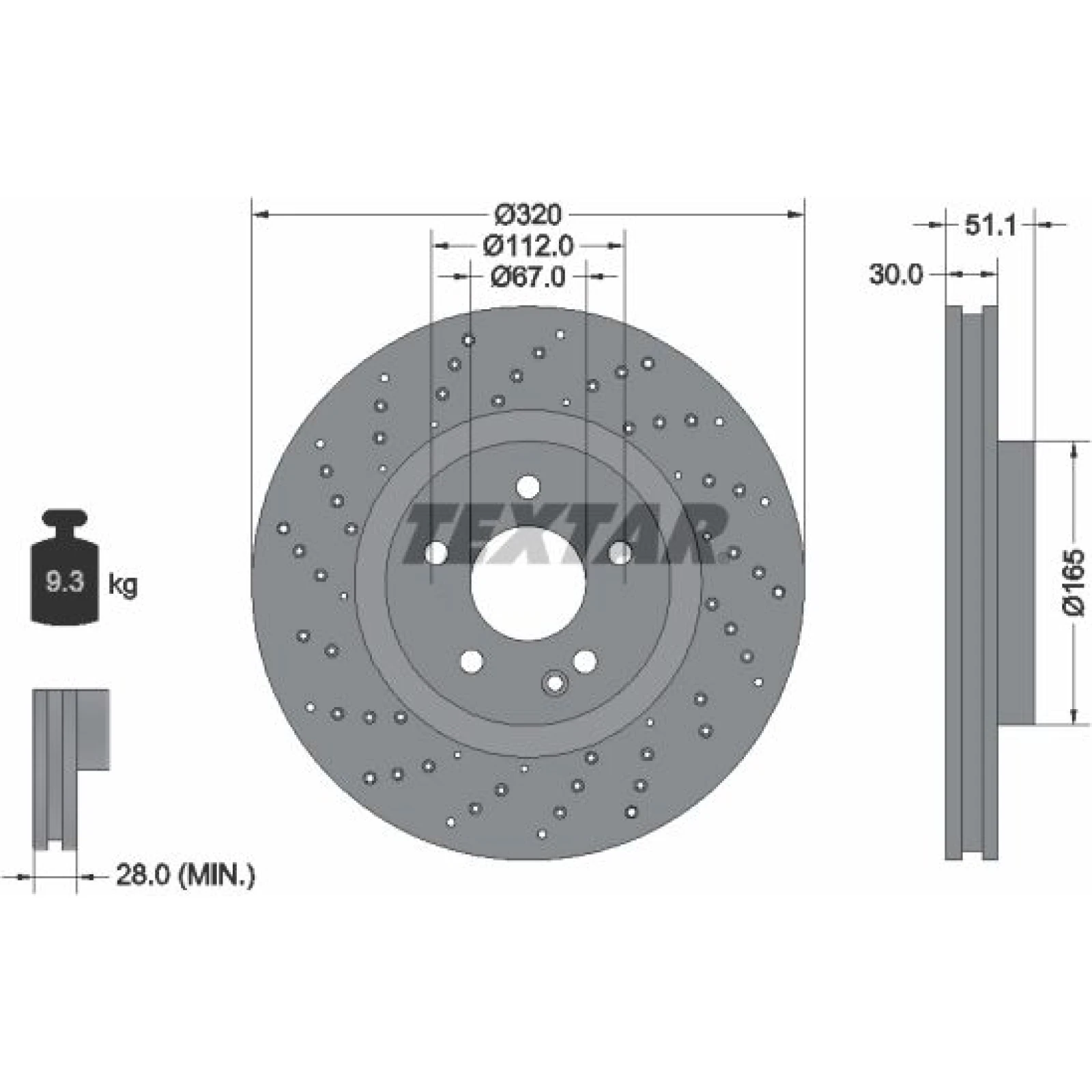 Textar Bremsscheibe Db P. W176/W246/X156 11 92262105
