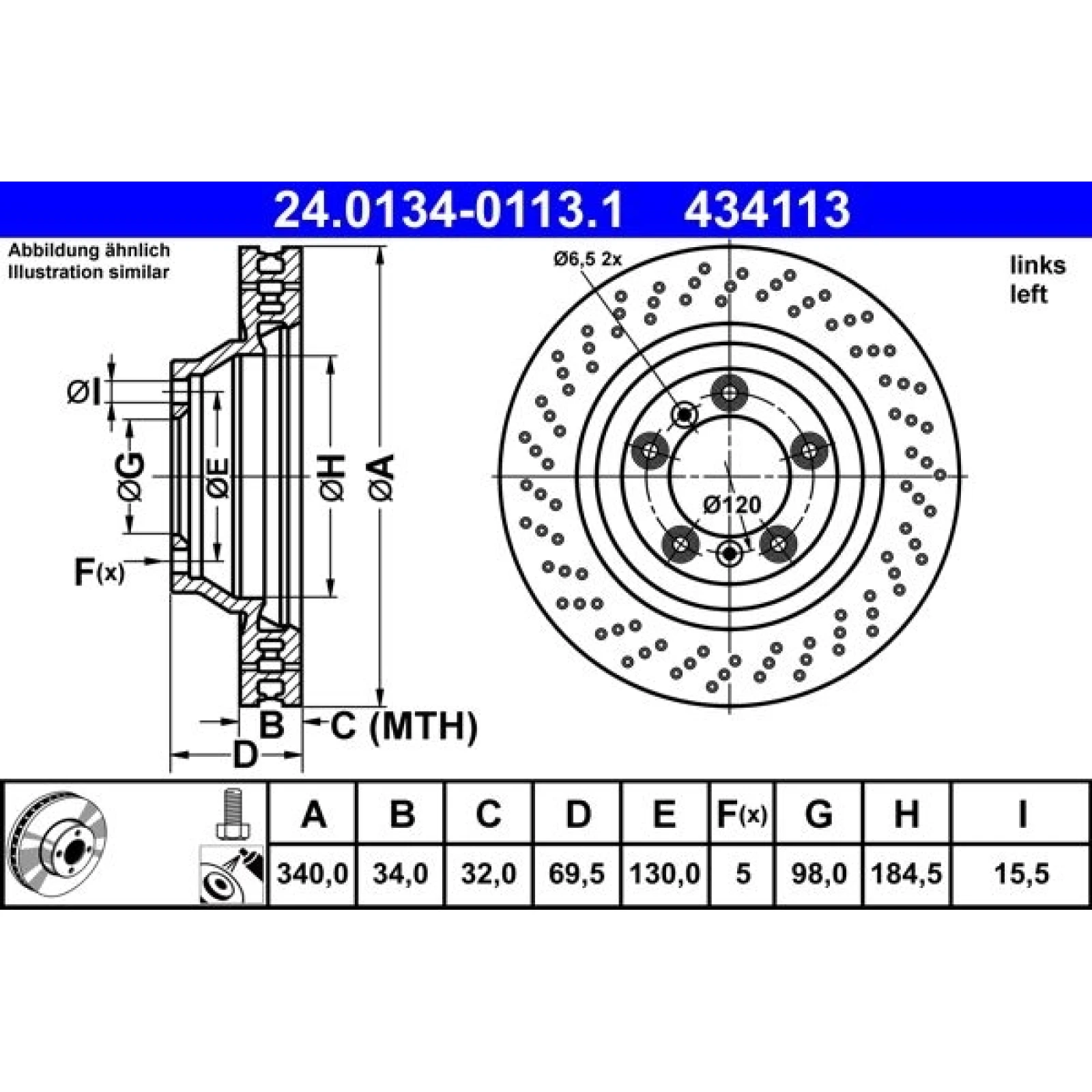 Bremsscheibe 24.0134-0113.1