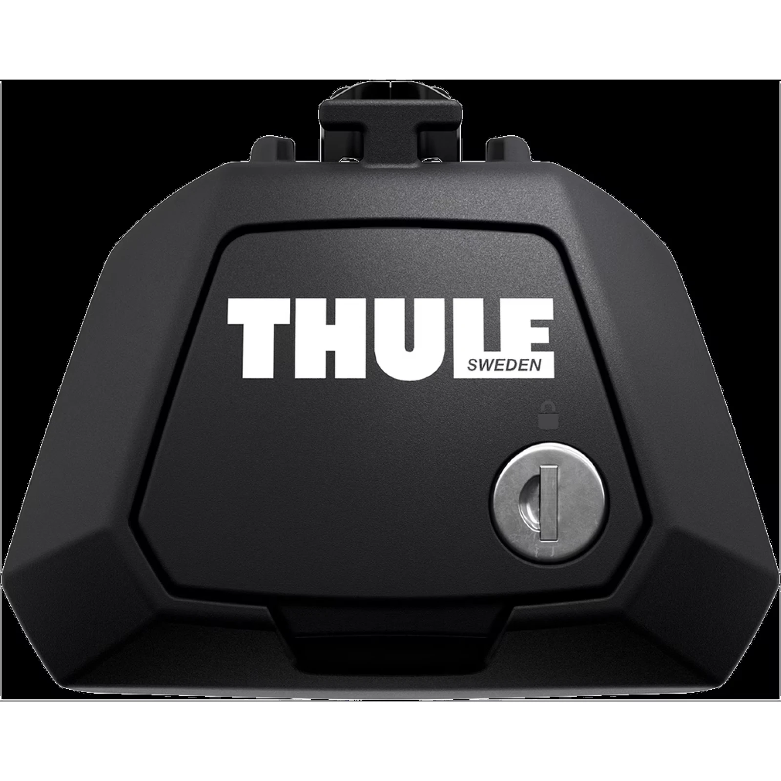 Thule Evo Raised Rail 710410 / 7104 Fußsatz – für erhöhte offene Dachreling – 4 Stück inkl. Schlösser