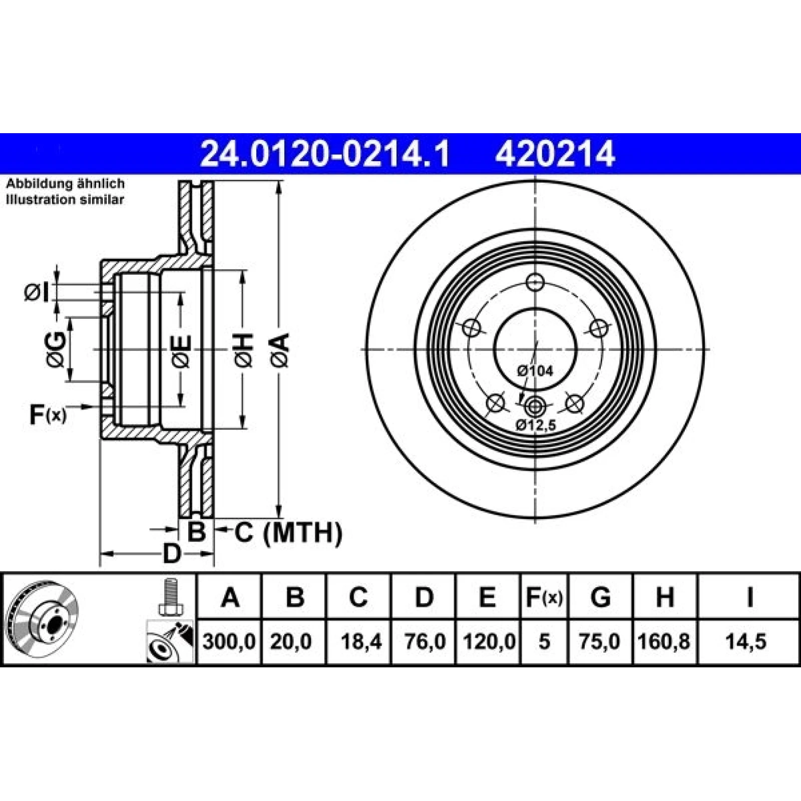 Bremsscheibe Bmw T. 1 (E82/E88) 2.0-3.0 06-13 24.0120-0214.1