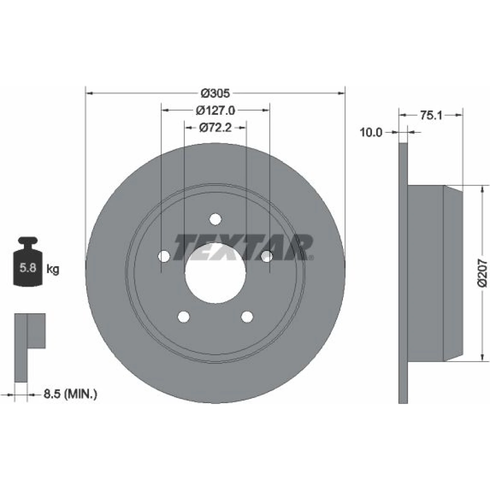 Textar Bremsscheibe 92113700