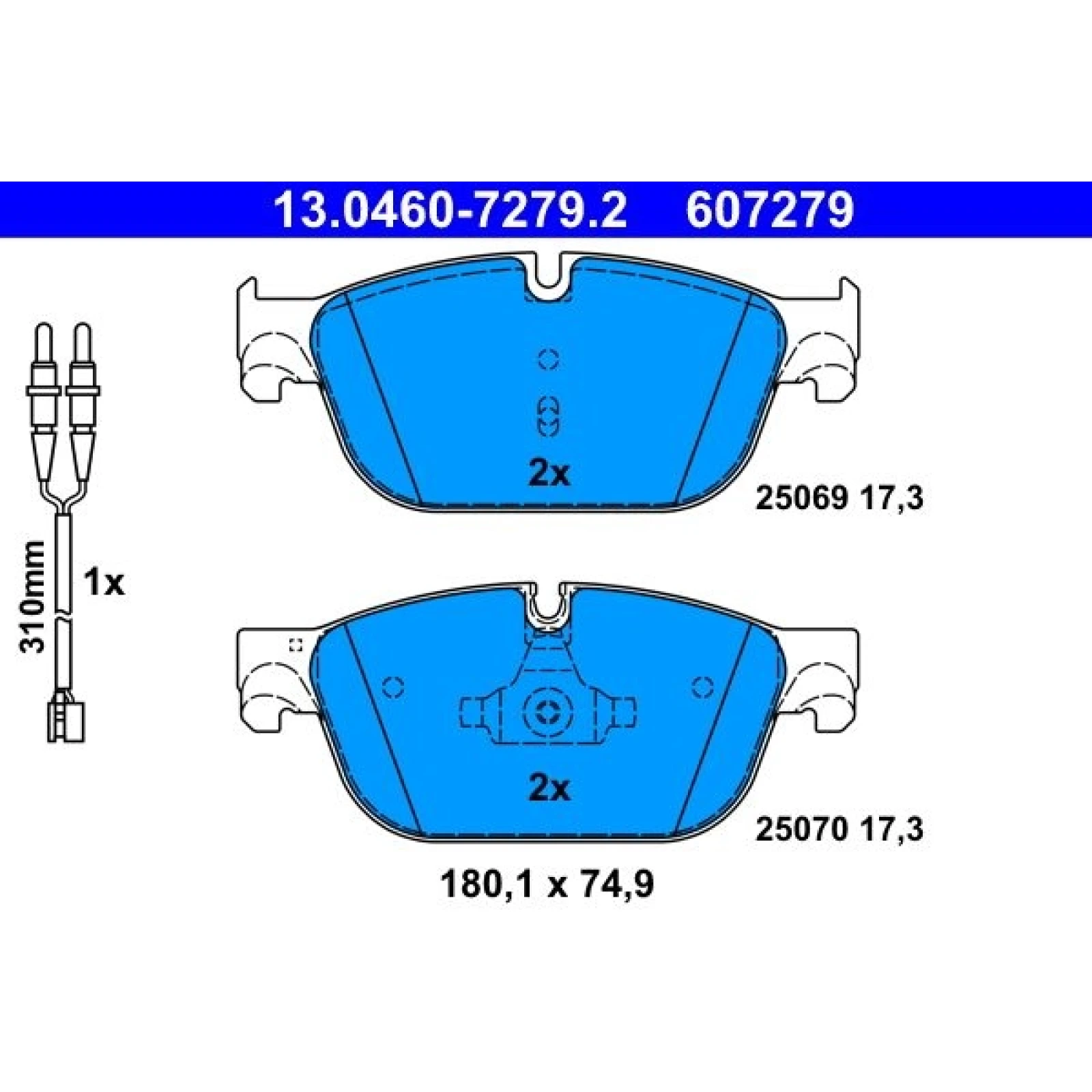 Bremsbelagsatz Peugeot S. 308/407/508 1,6-3,0 04- Mit Sensor 13.0460-7279.2