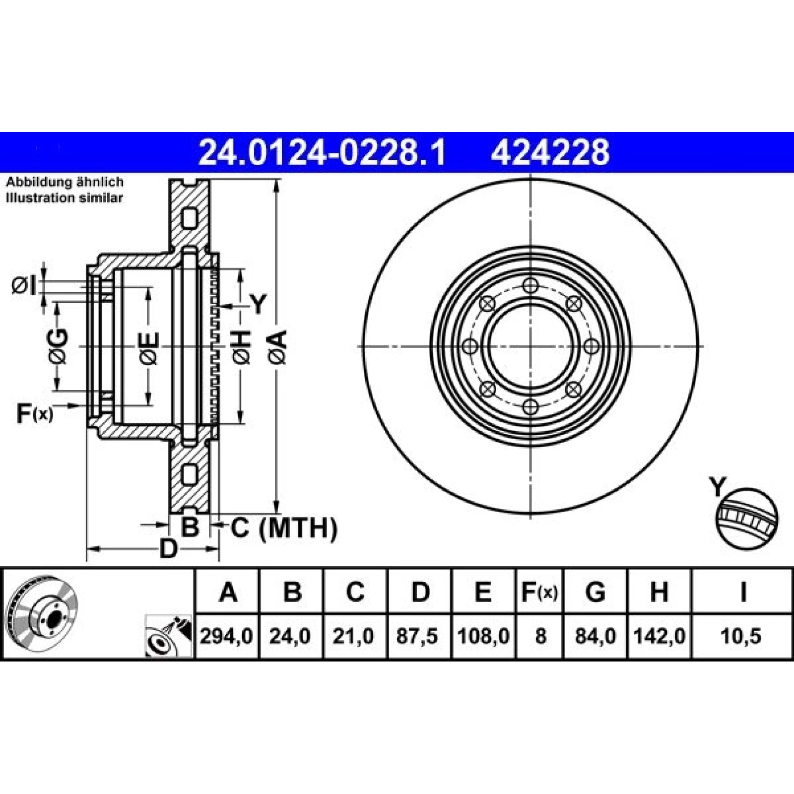 ATE Bremsscheibe 24.0124-0228.1