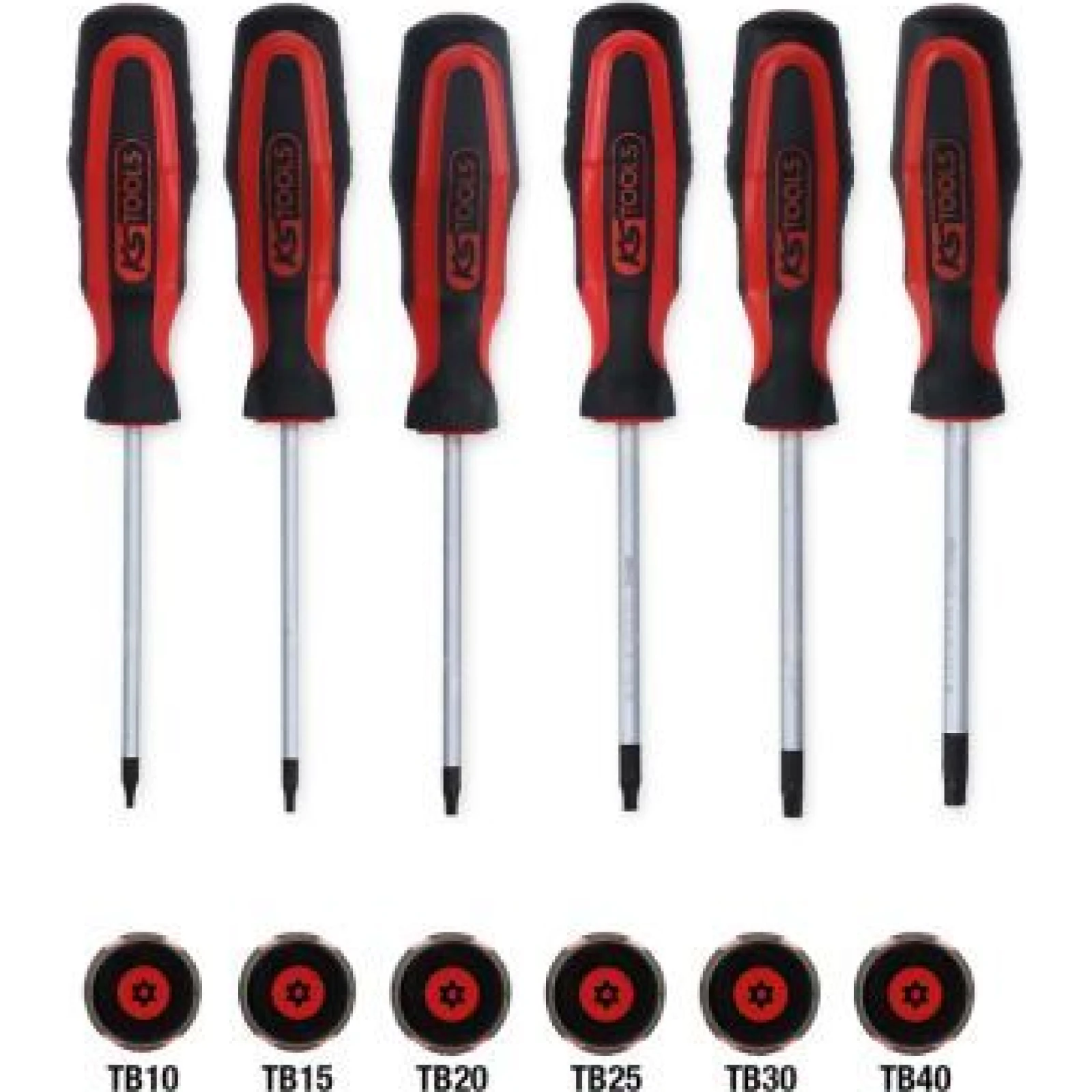 KS TOOLS ERGOTORQUEplus Schraubendreher-Set, 6-teilig, TX mit Loch 159.0040