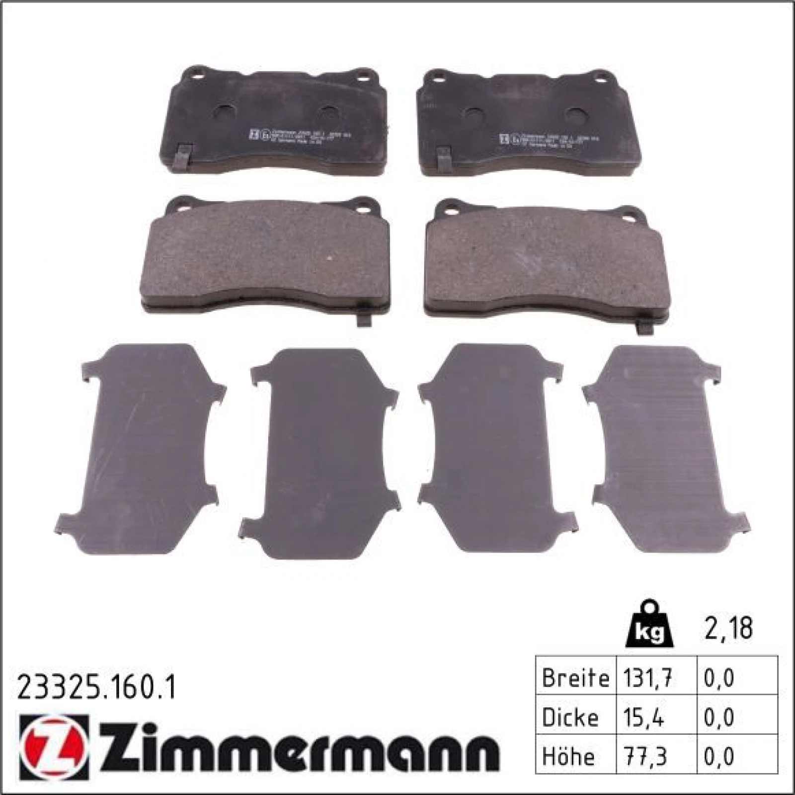 ZIMMERMANN Bremsbeläge 23325.160.1