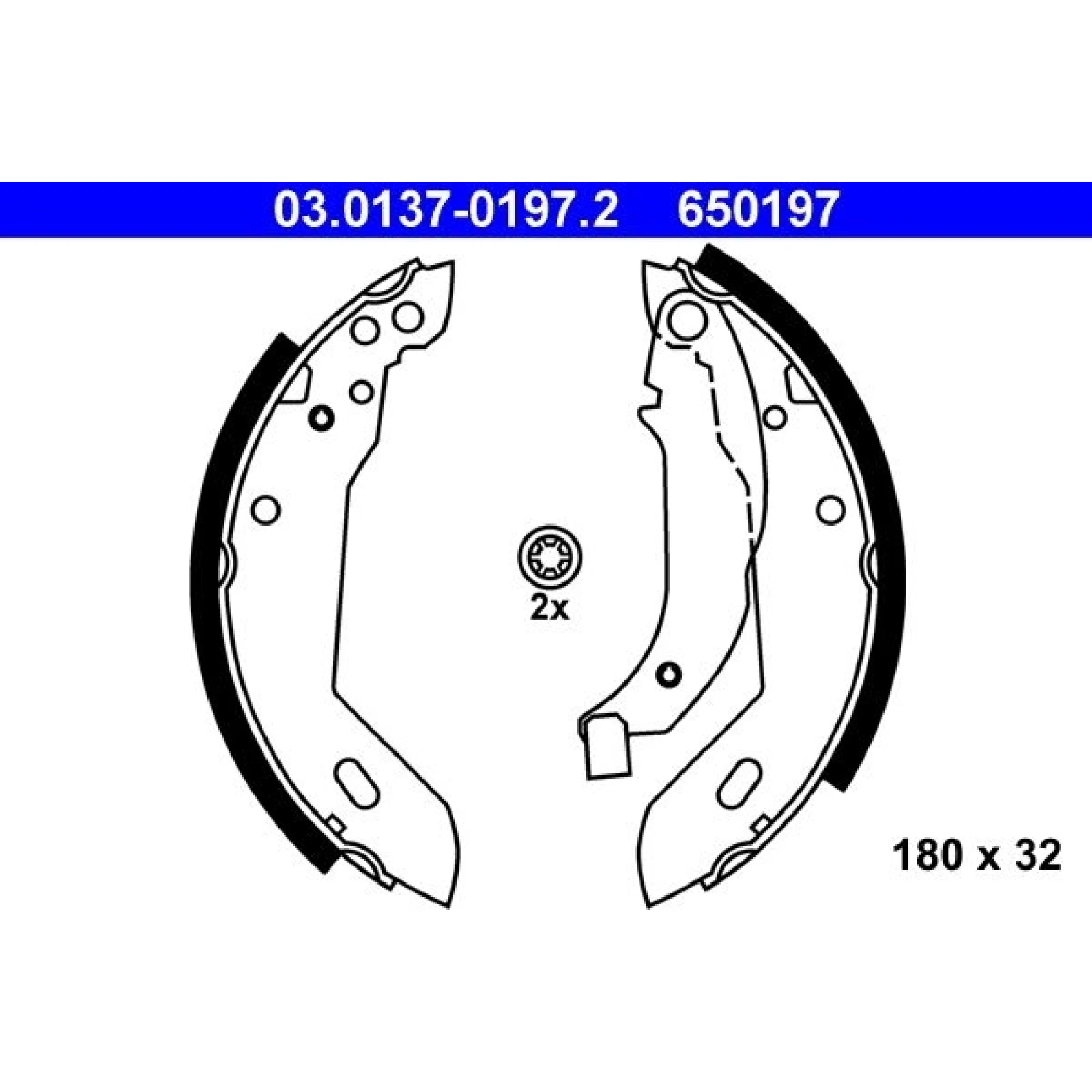 ATE Bremsbacken 03.0137-0197.2