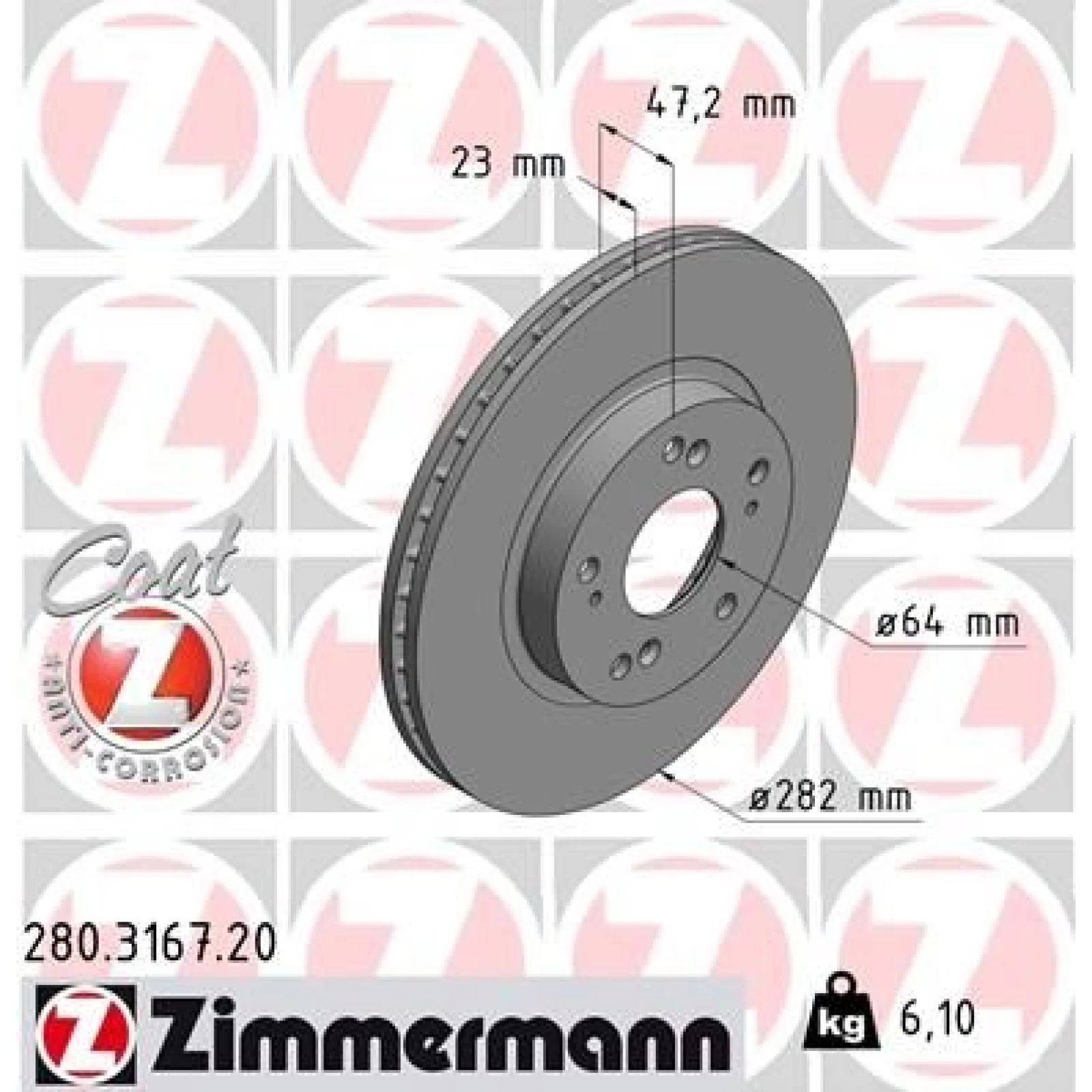 ZIMMERMANN Bremsscheibe 280.3167.20