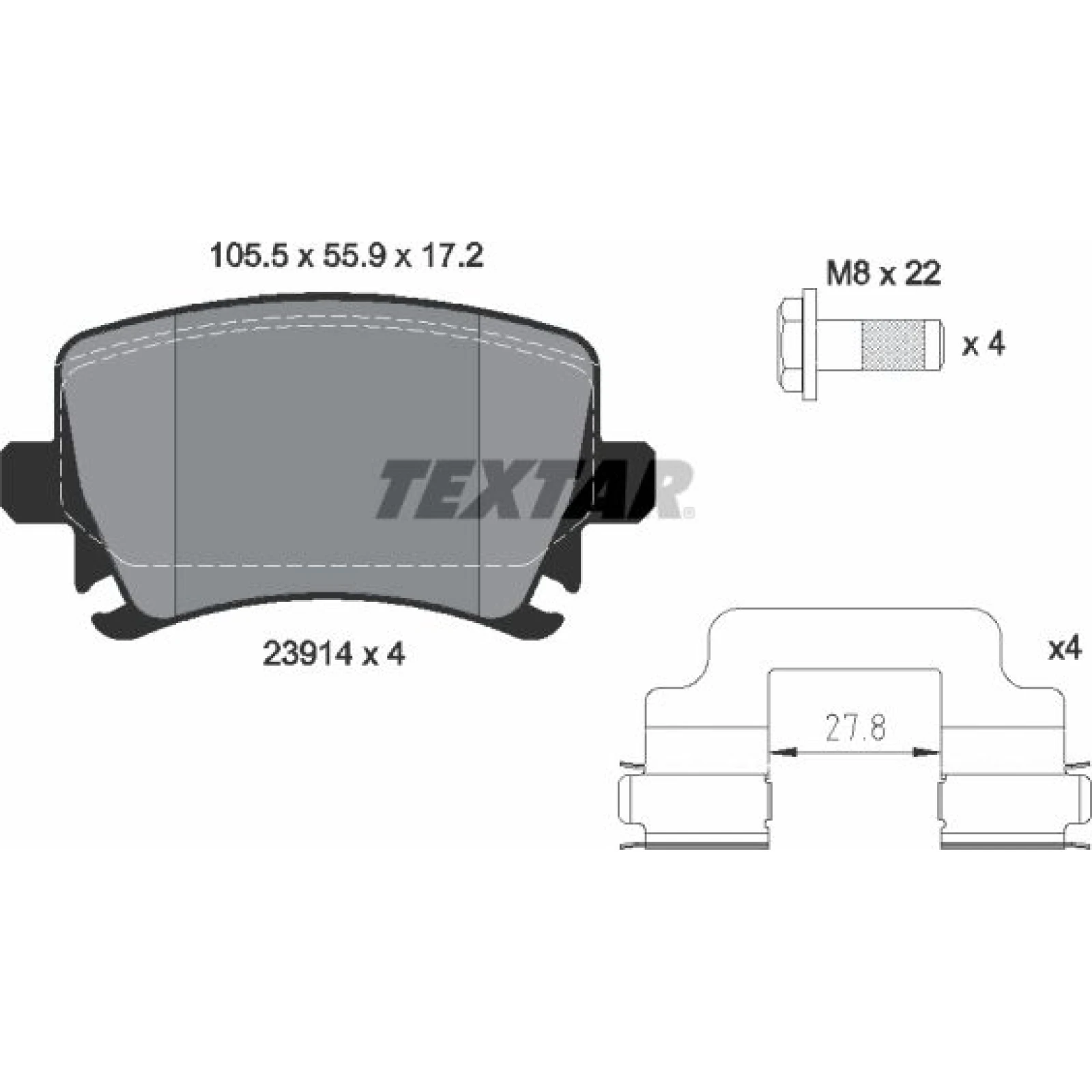 Bremsbelagsatz Vw T. A3/Tt/Golf Vi/Passat/Eos/Superb 4X4 2391402