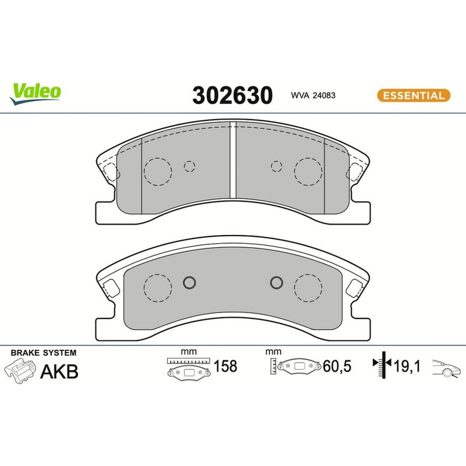 VALEO Bremsbeläge 302630