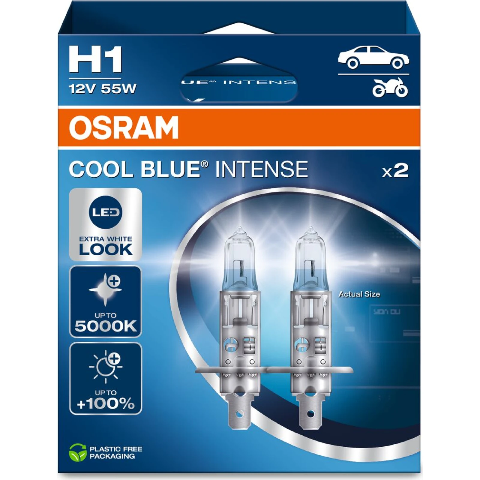 Osram H1 12V 55W P14.5s Cool Blue Intense NextGen. 5000K +100% Duo 2st 64150CBN-2HB