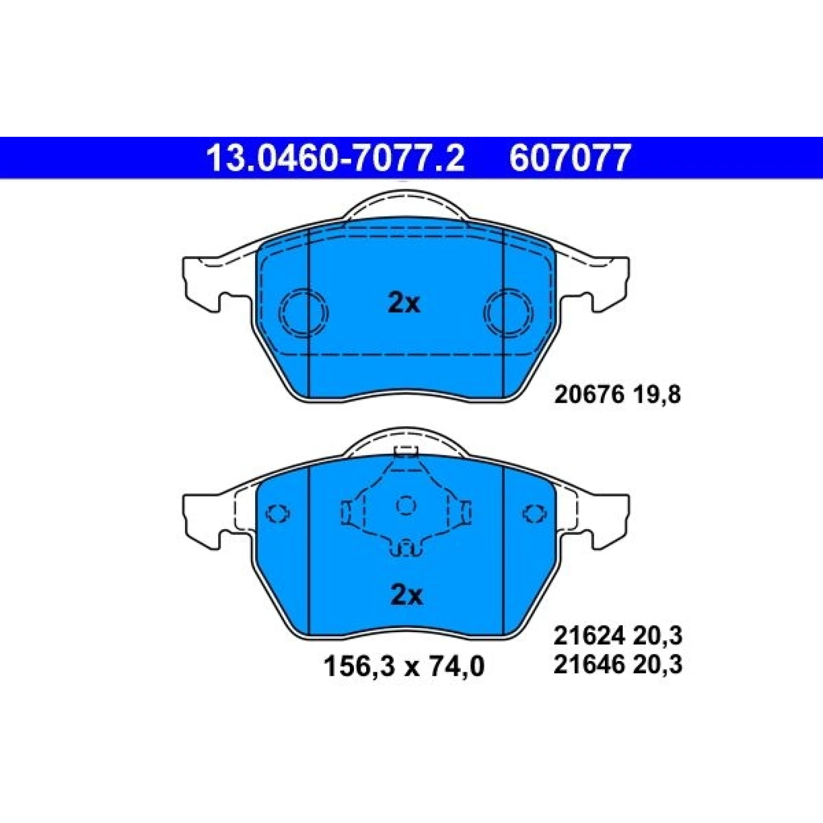 Bremsbelagsatz Audi P. A4 1.6-2.8 Quattro 94-01 13.0460-7077.2