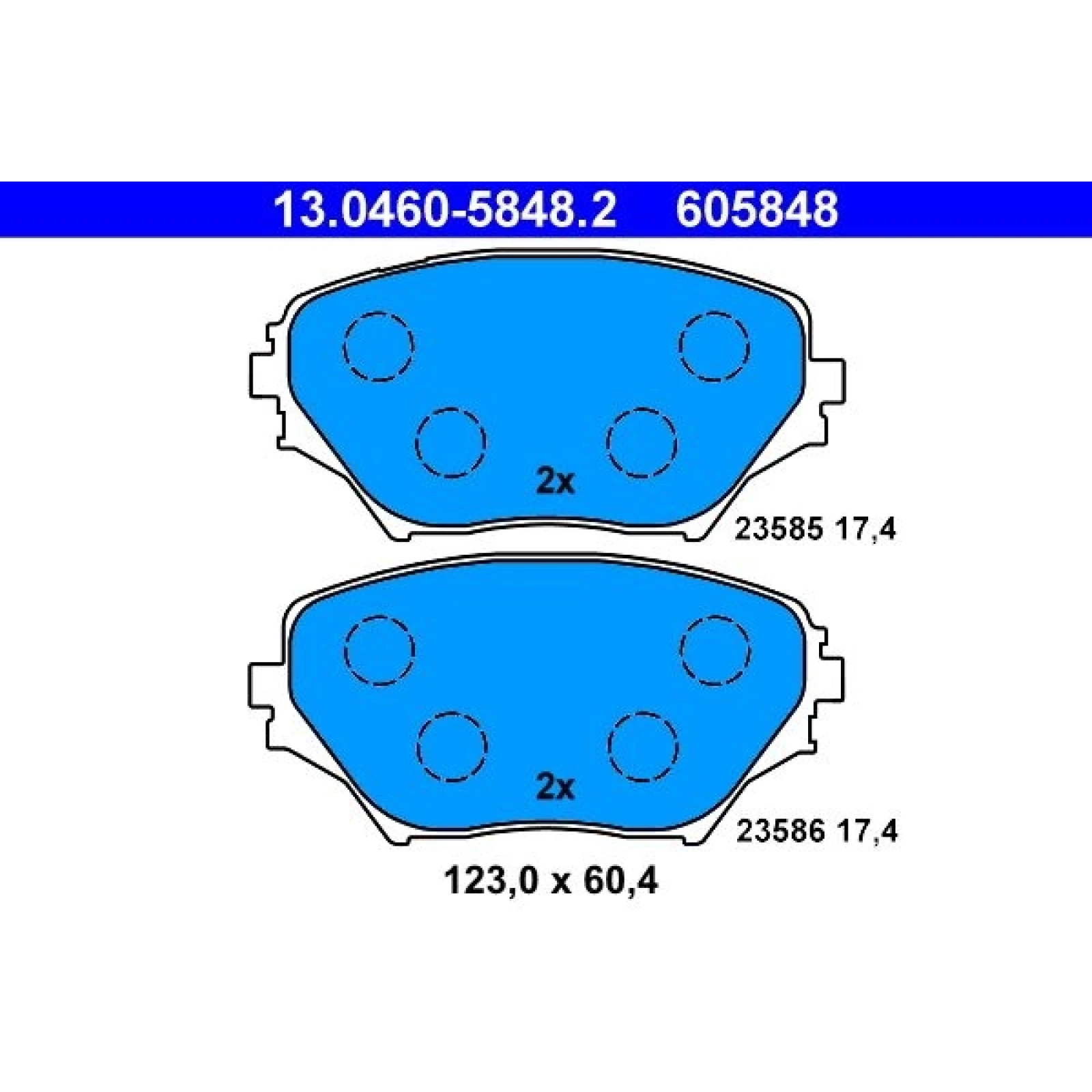 Bremsbelagsatz Toyota P. Rav 4 1.8-2.4 Vvti 4Wd 00-05 13.0460-5848.2