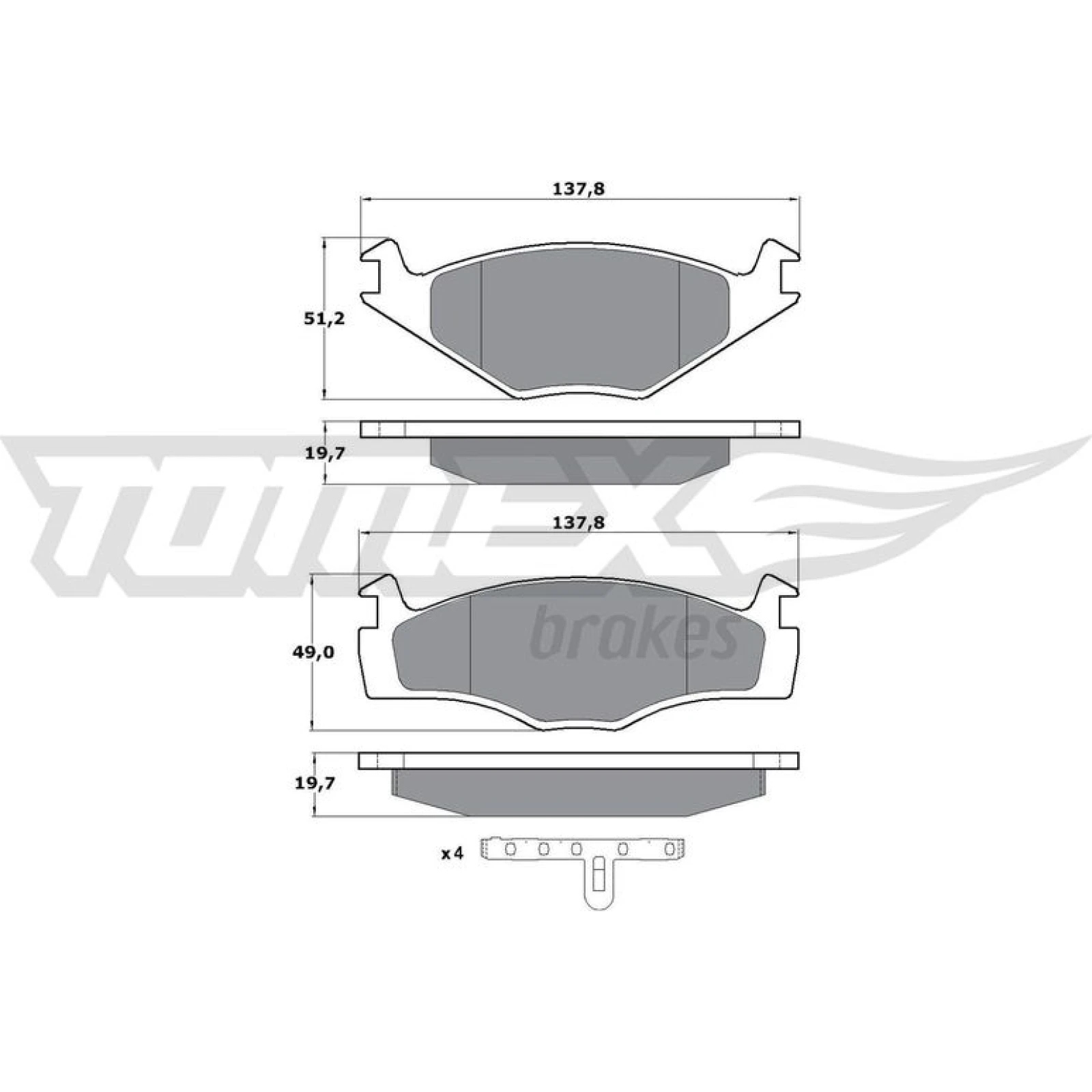 TOMEX brakes Bremsbelagsatz, Scheibenbremse TX 10-53