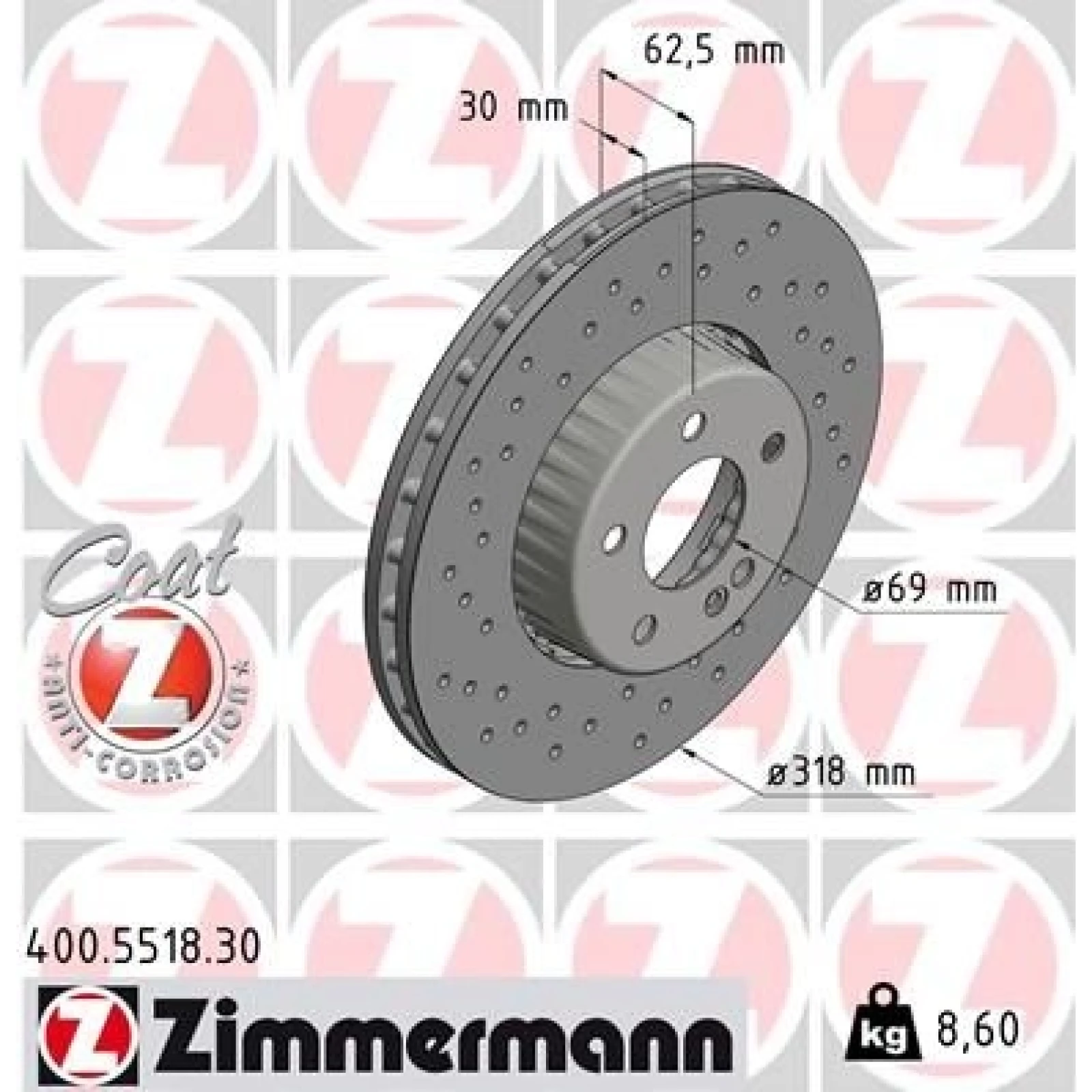 ZIMMERMANN Bremsscheibe 400.5518.30