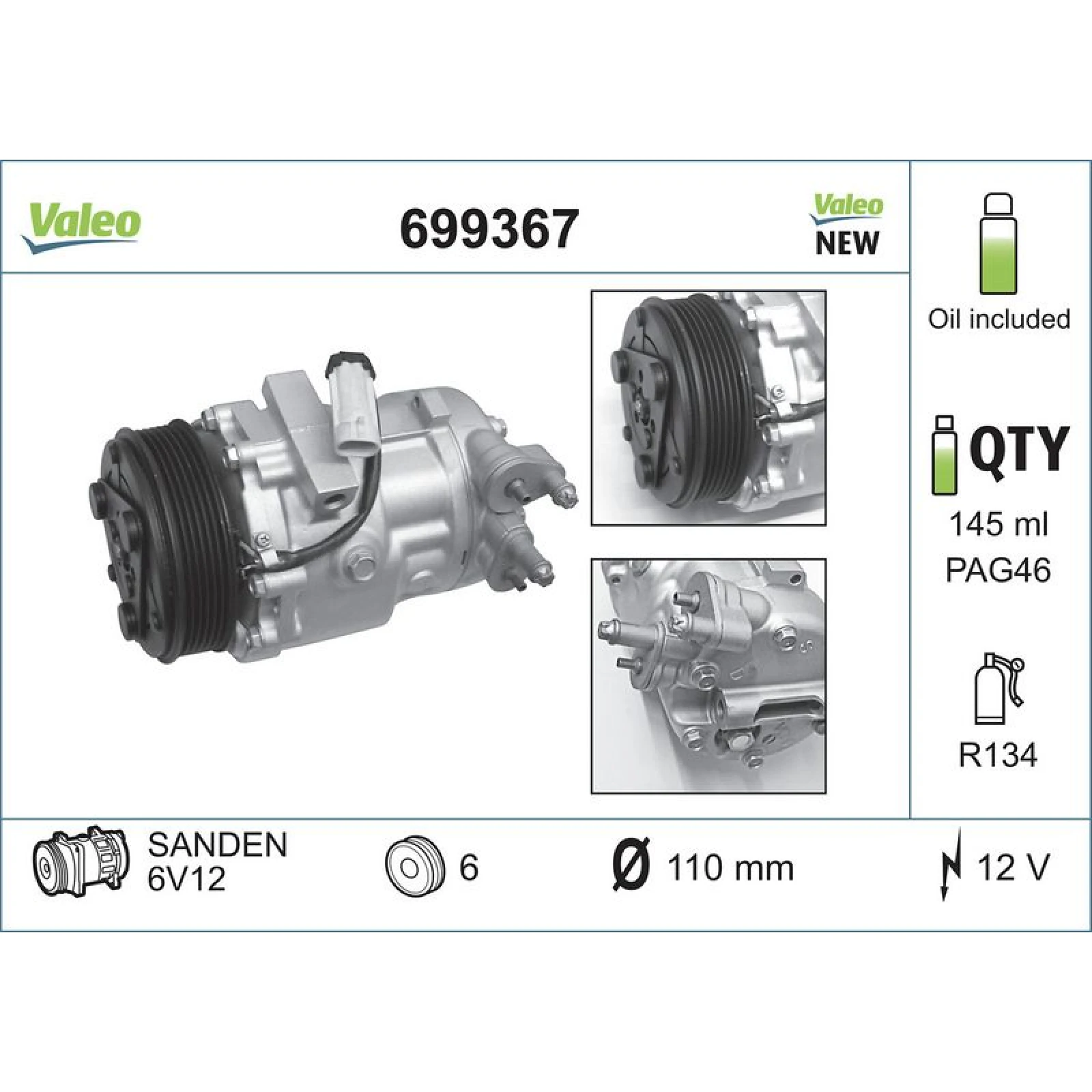 Kompressor, Klimaanlage 699367
