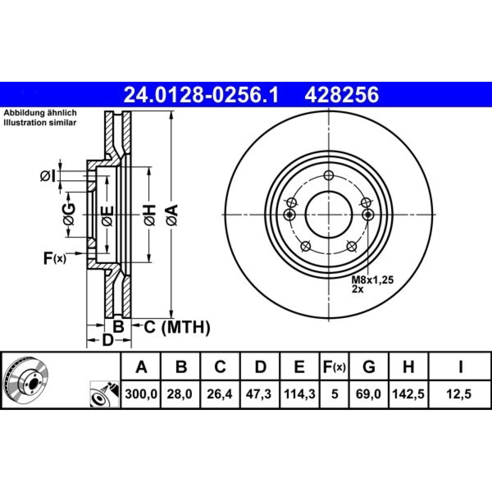 Bremsscheibe Hyundai P.Ix35/I40/Tuscon/Sonata 04 24.0128-0256.1