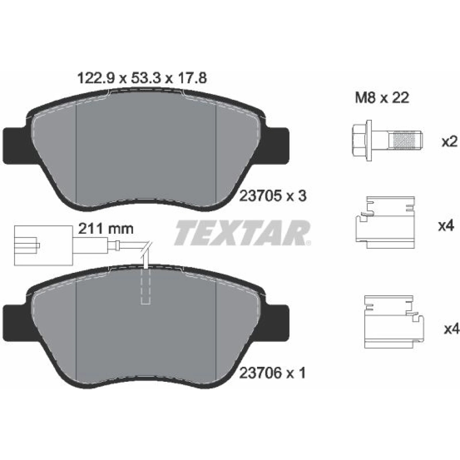 Bremsbelagsatz Fiat P. Stilo 1.2/1.6 16V 01-/Idea Mit Sensor 2370502