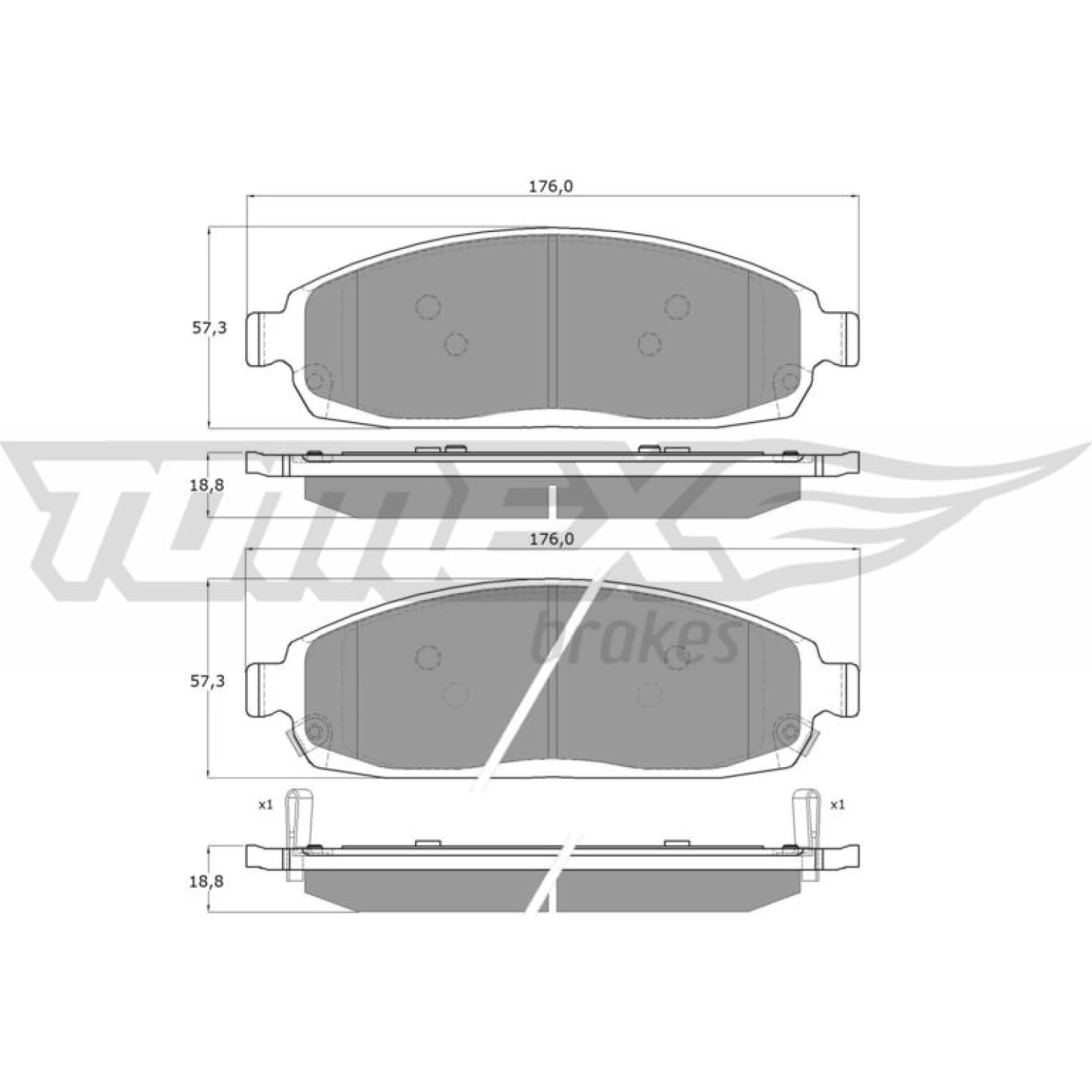 TOMEX brakes Bremsbelagsatz, Scheibenbremse TX 15-52