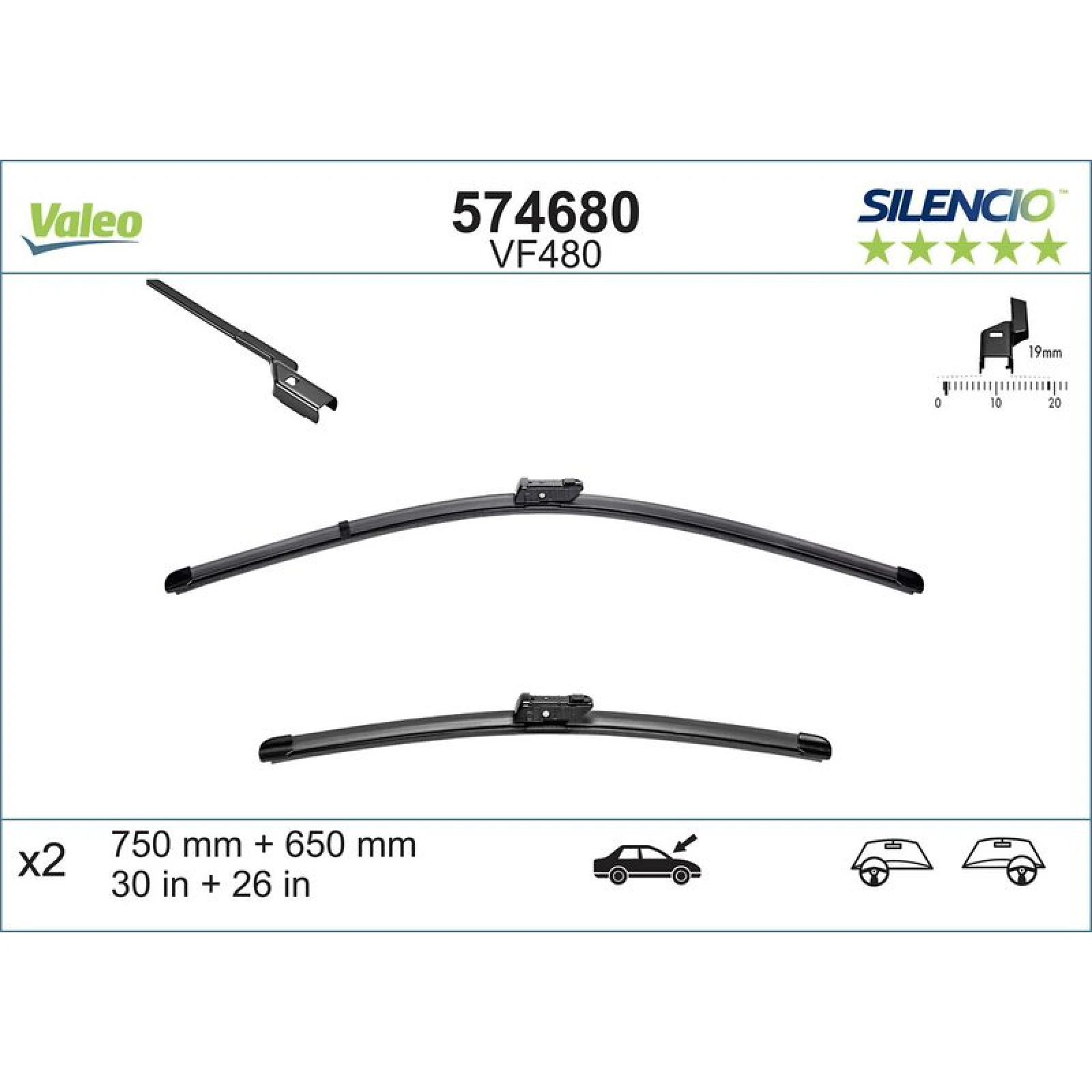 VM480 VALEO Silencio X.TRM Wischer 574680