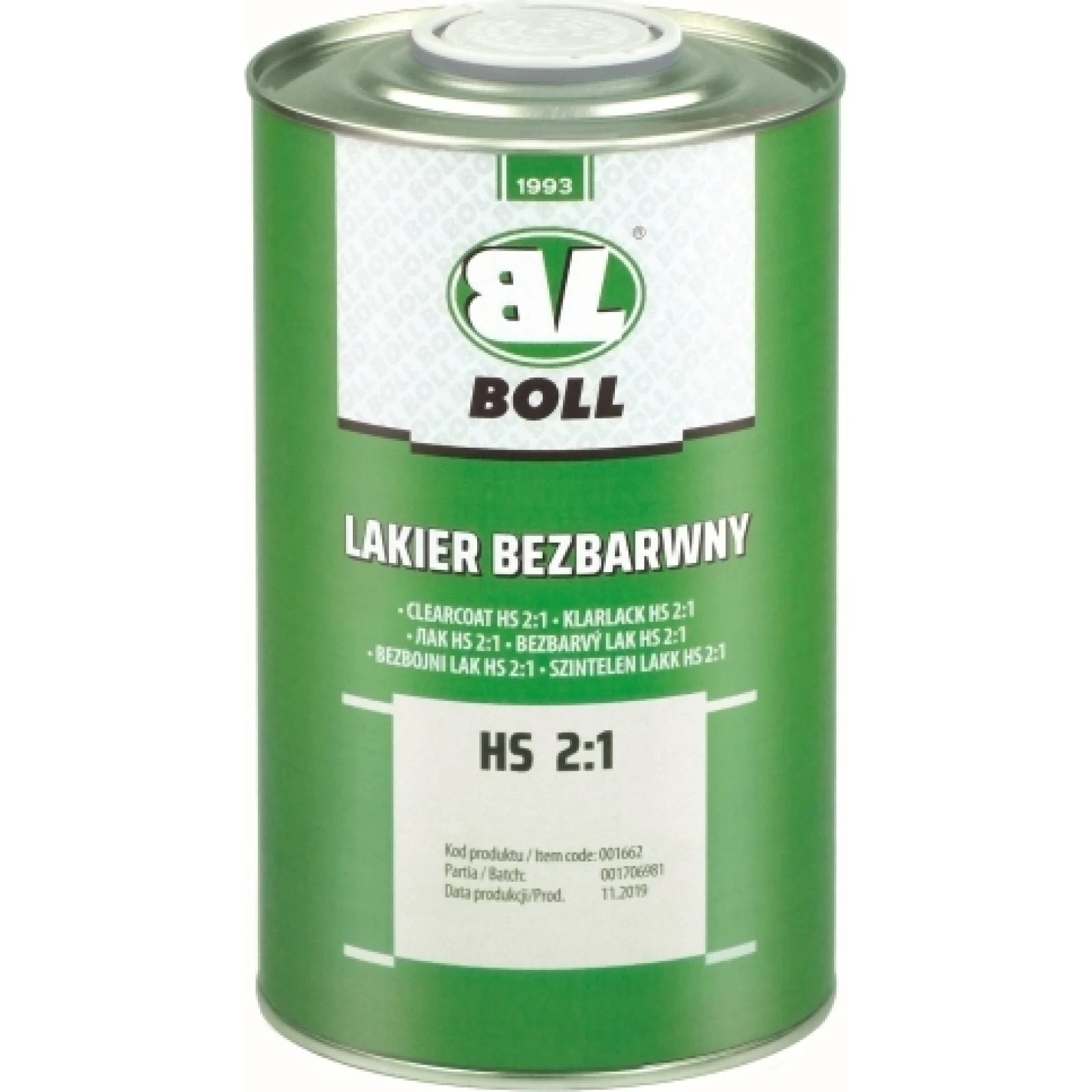 Boll Klarlack HS 2:1 Dose 1L 001662