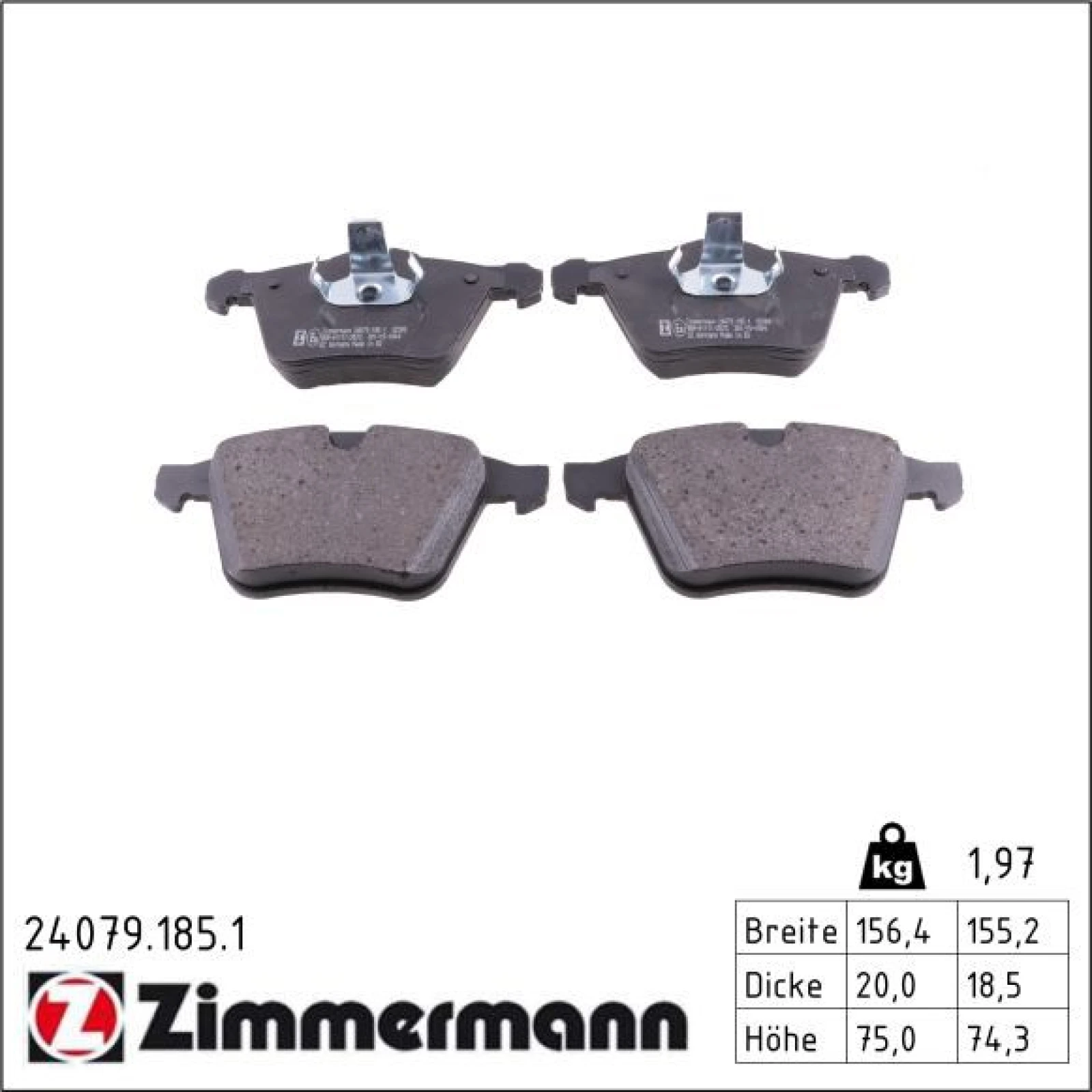 ZIMMERMANN Bremsbeläge 24079.185.1