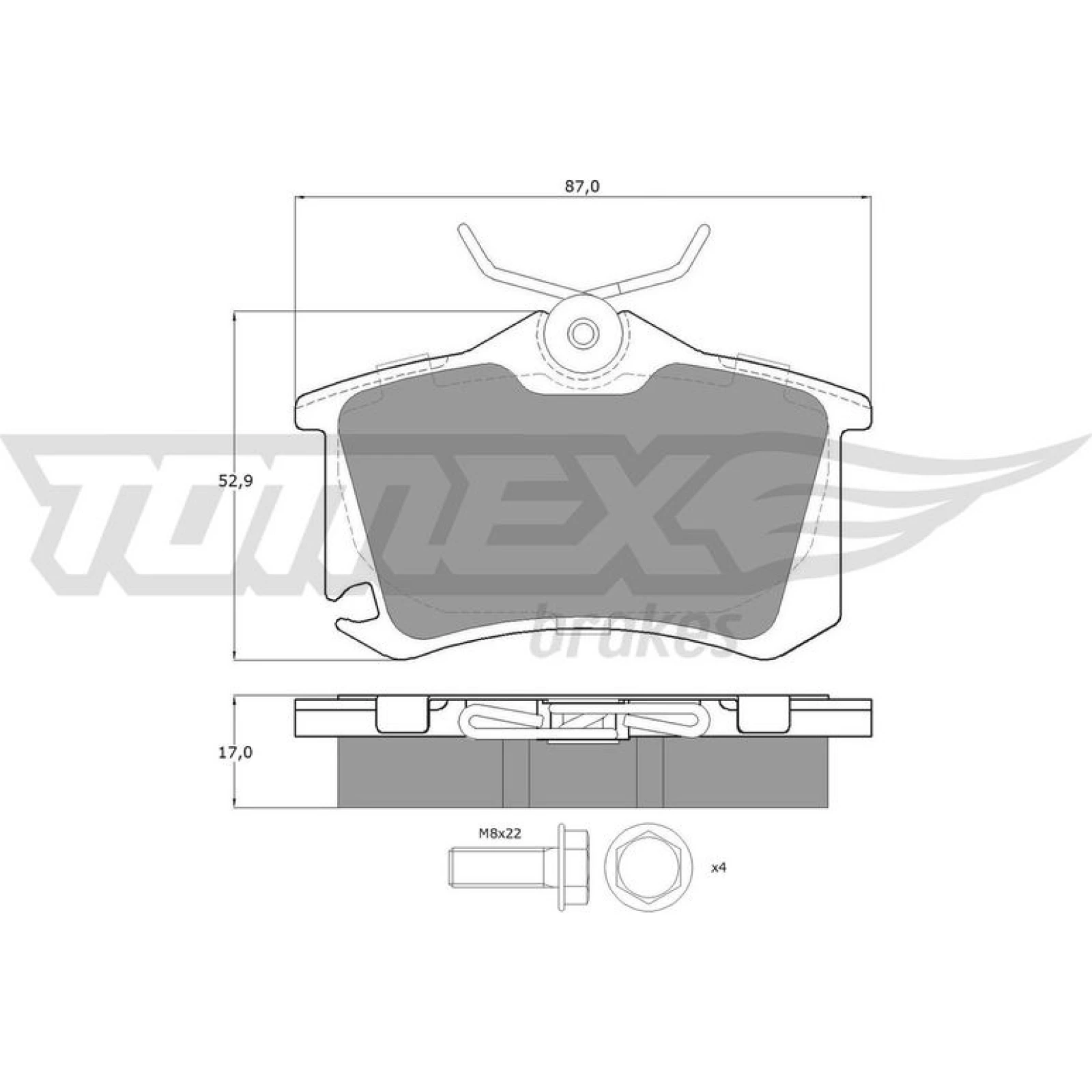 TOMEX brakes Bremsbelagsatz, Scheibenbremse TX 15-22