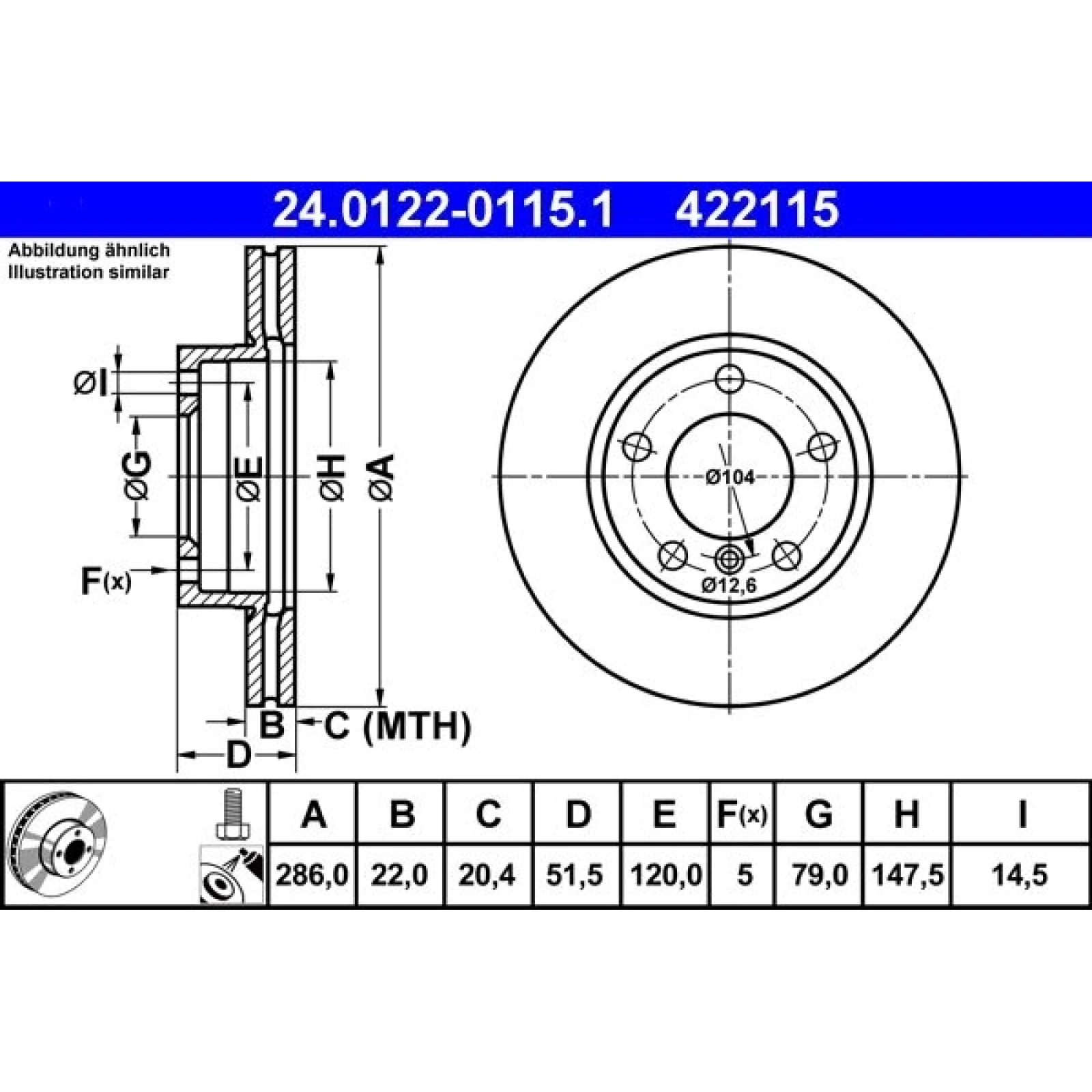 Bremsscheibe Bmw S. E36 92-/E46 316-320 24.0122-0115.1