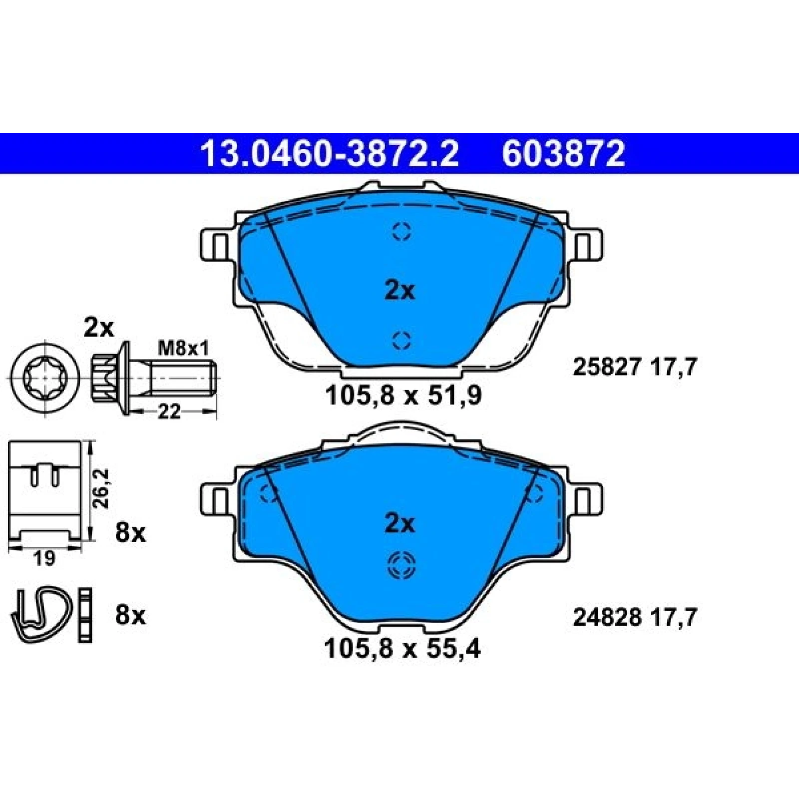 Bremsbelagsatz Citroen T. C4 Picasso 13 13.0460-3872.2