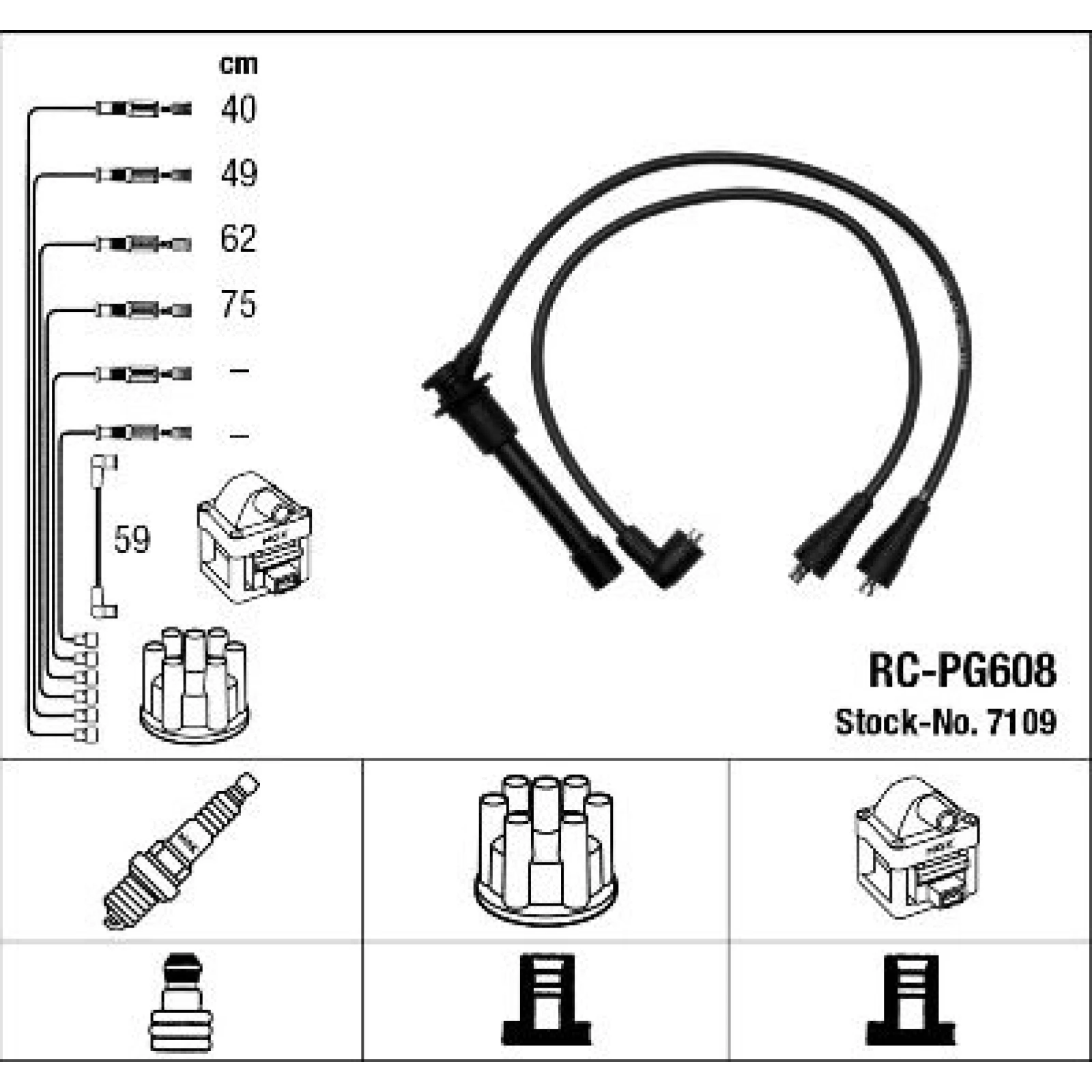 RC-PG608 NGK - Zündkabelsatz 7109